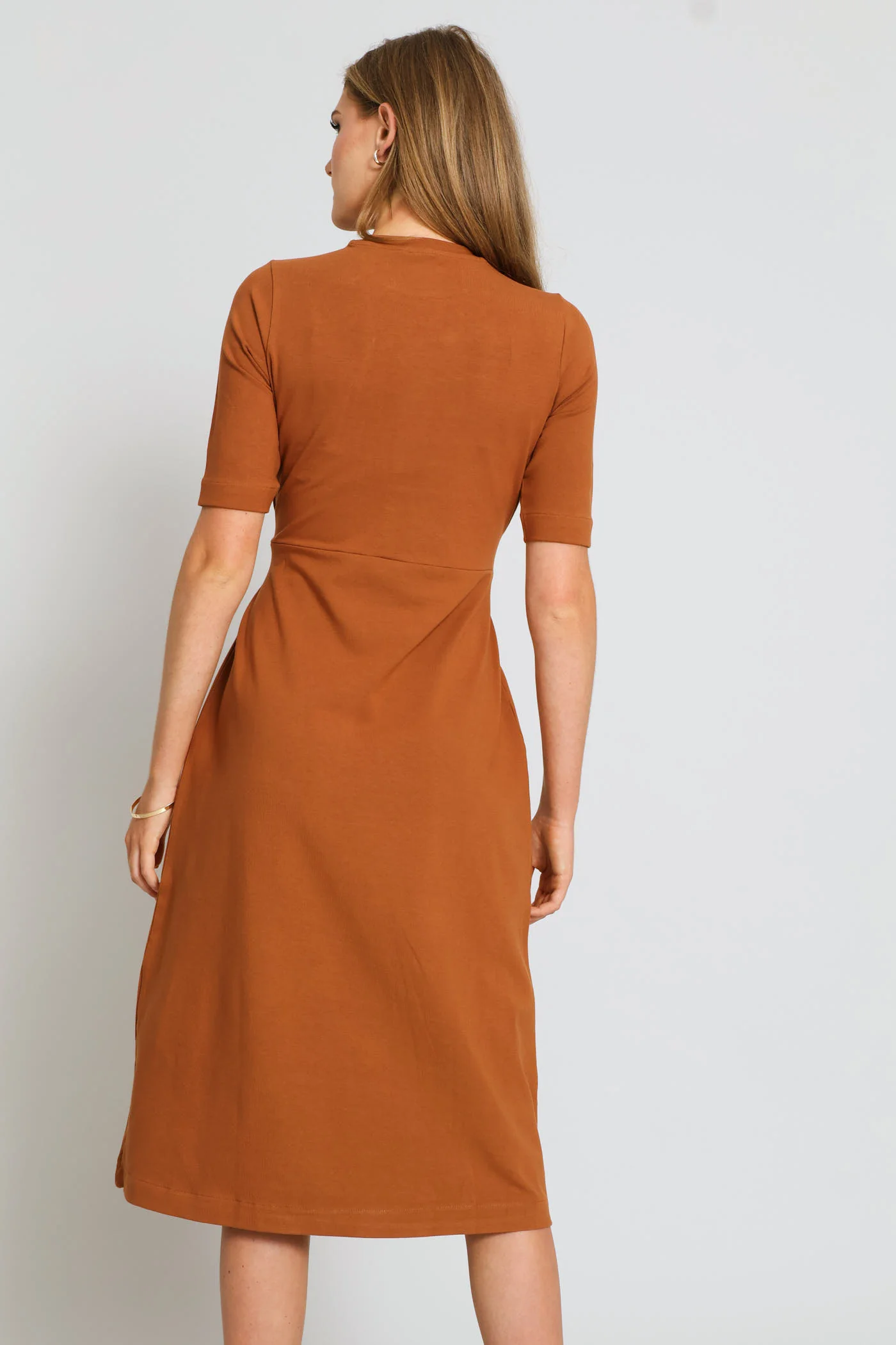 Melody Casual Wrap Dress - Burnt Orange - Image 5