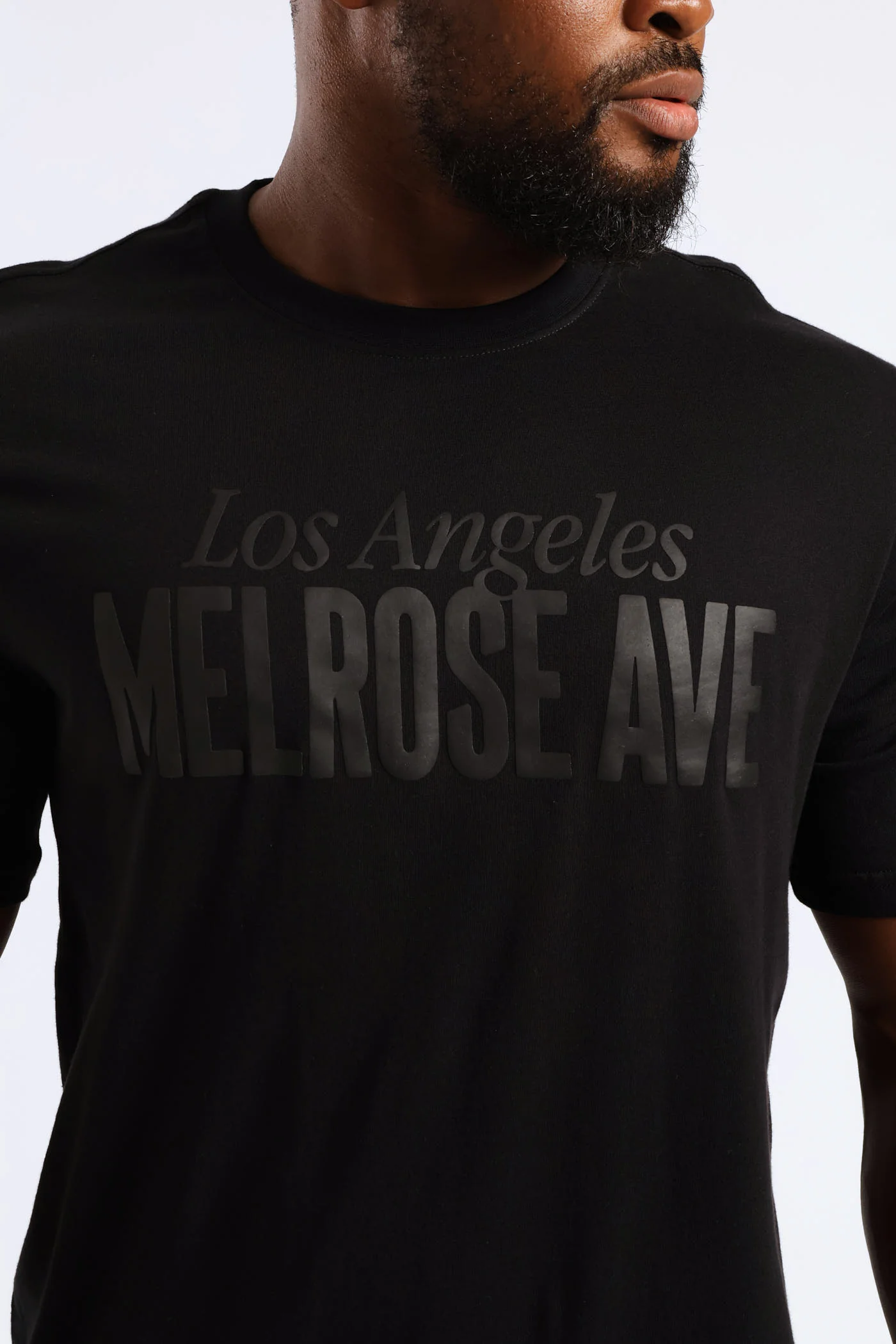 Melrose Ave HD Print Tee - Black - Image 2