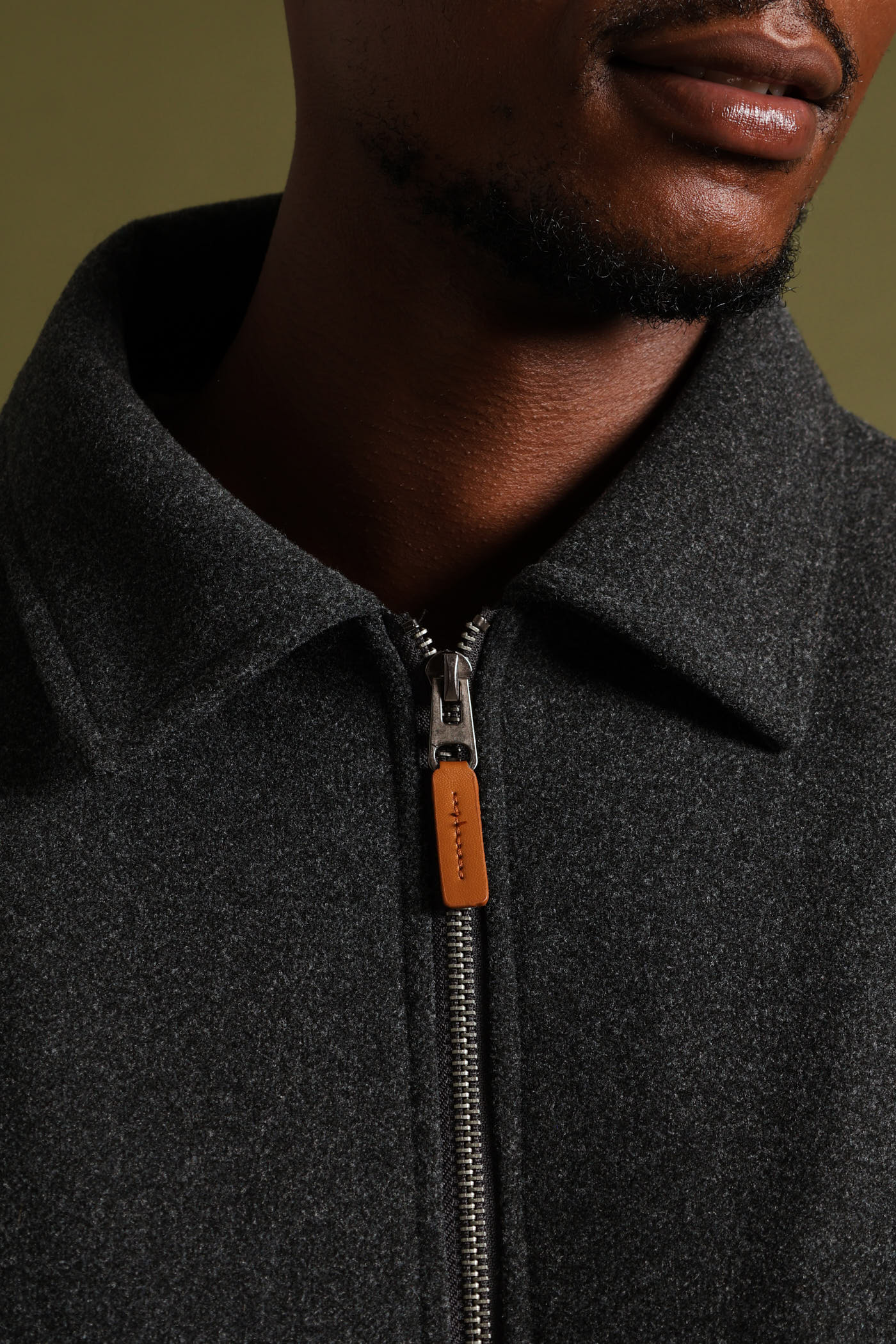Melton Bomber Jacket - Charcoal - Image 7