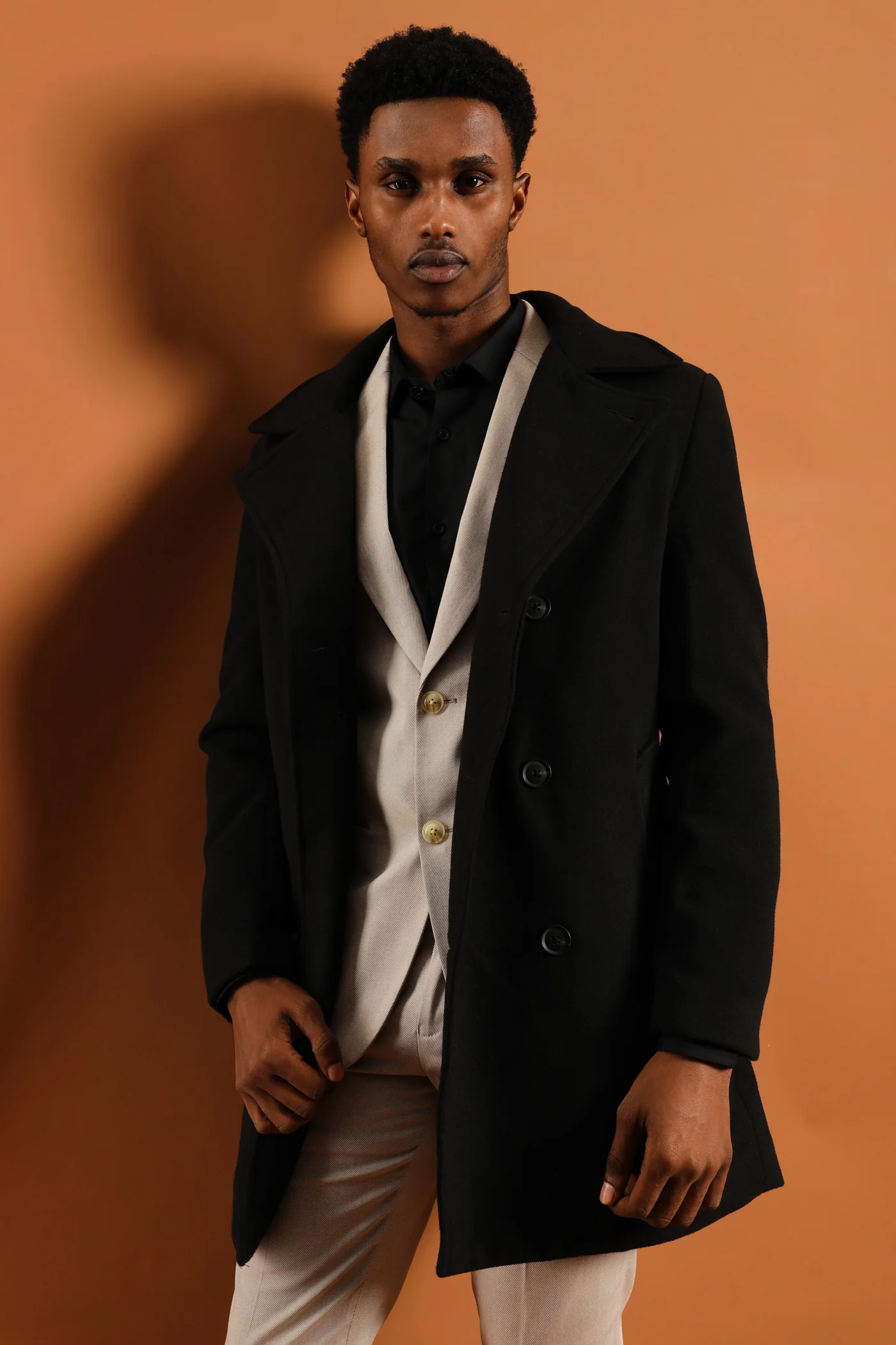 Melton Coat - Black - Image 2