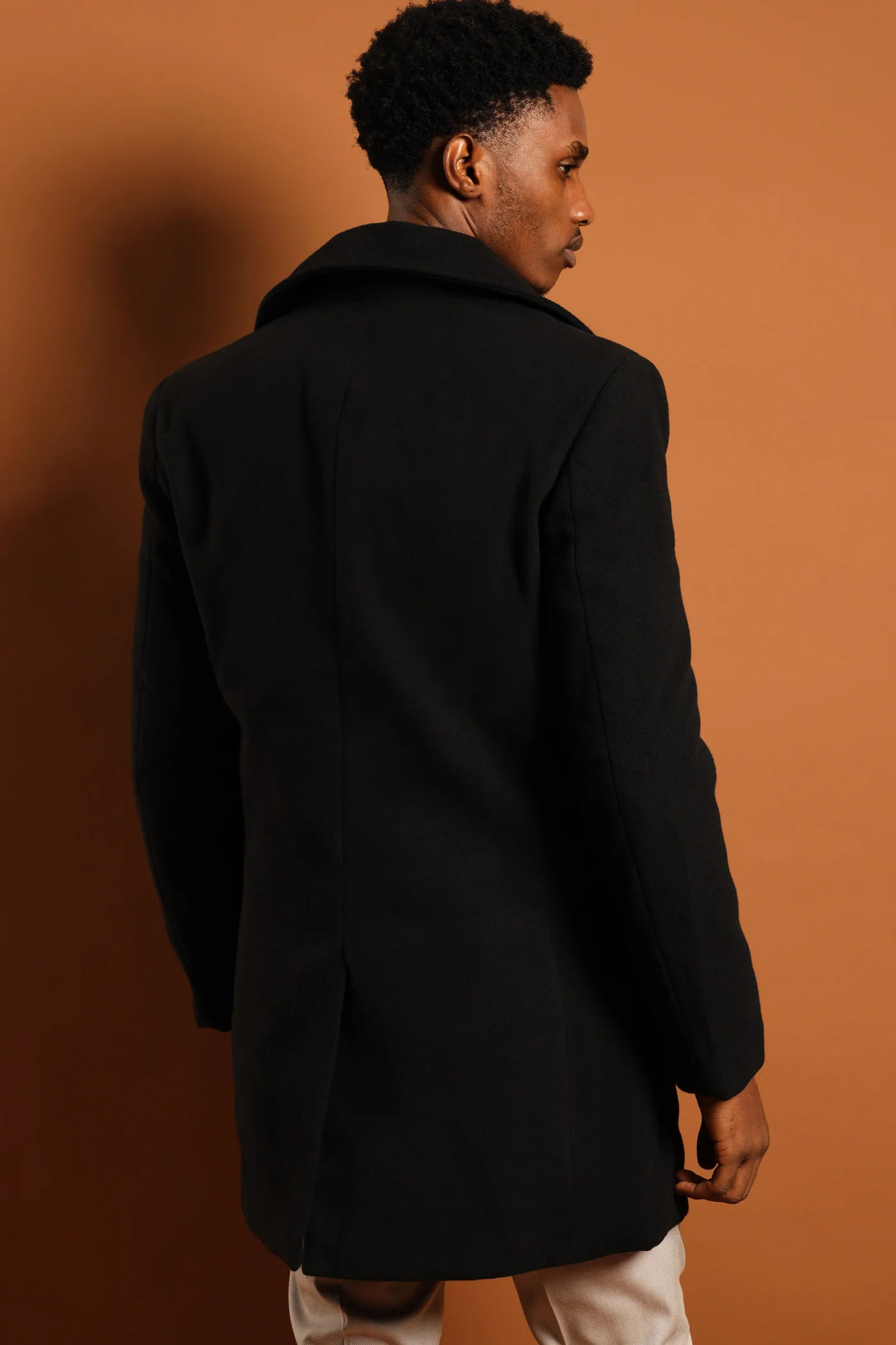 Melton Coat - Black - Image 3