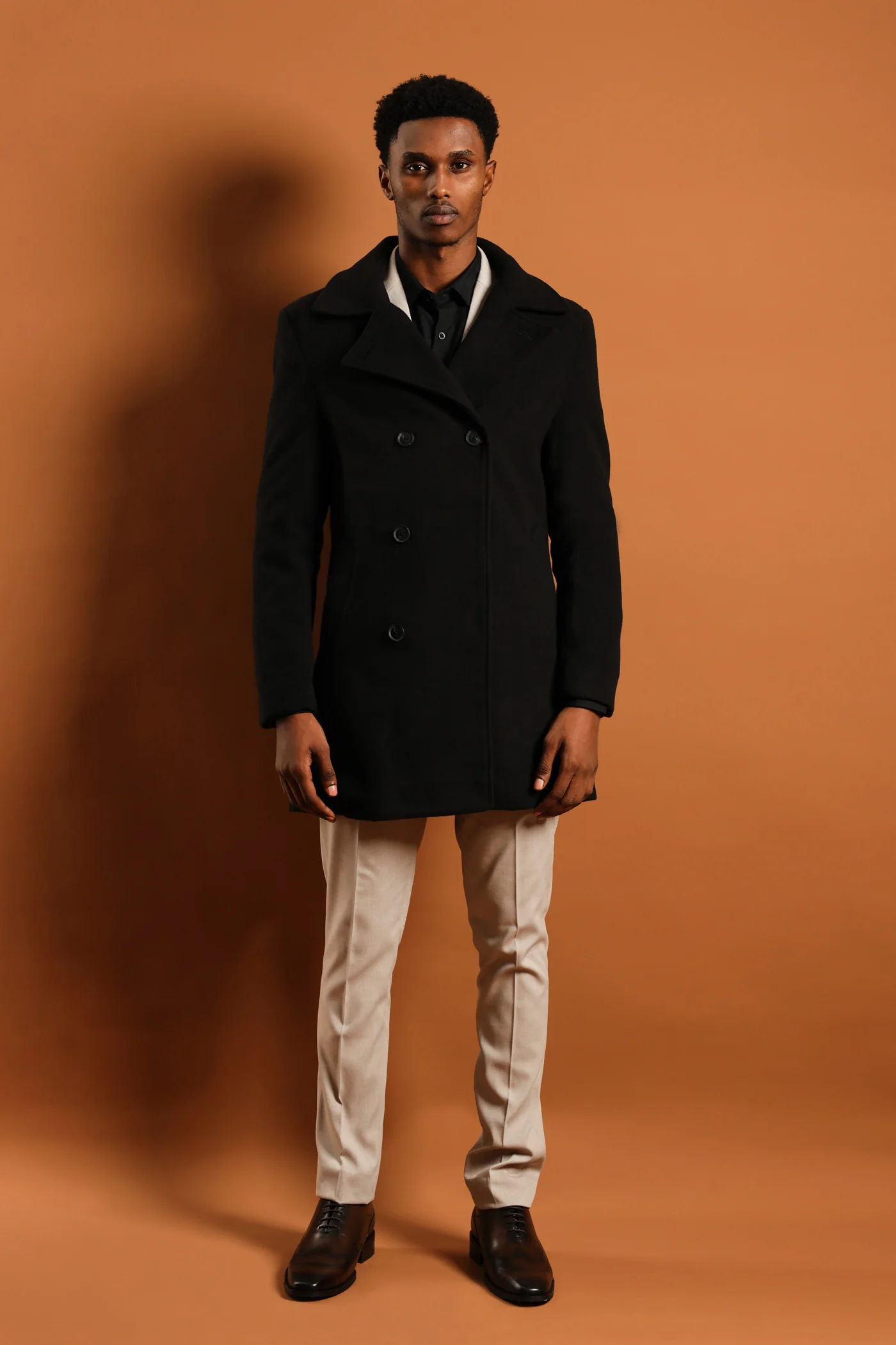 Melton Coat - Black - Image 4
