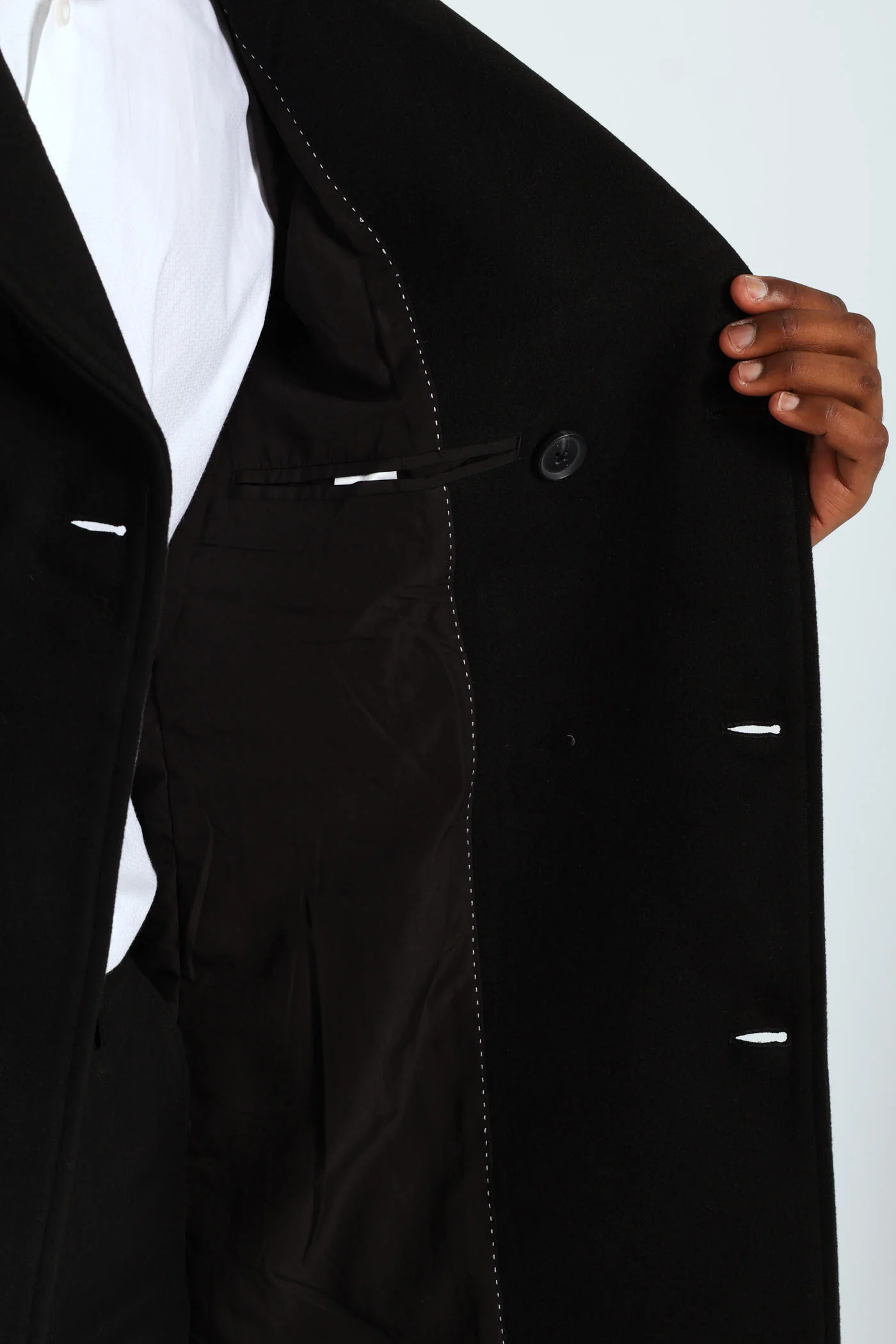Melton Coat - Black - Image 5