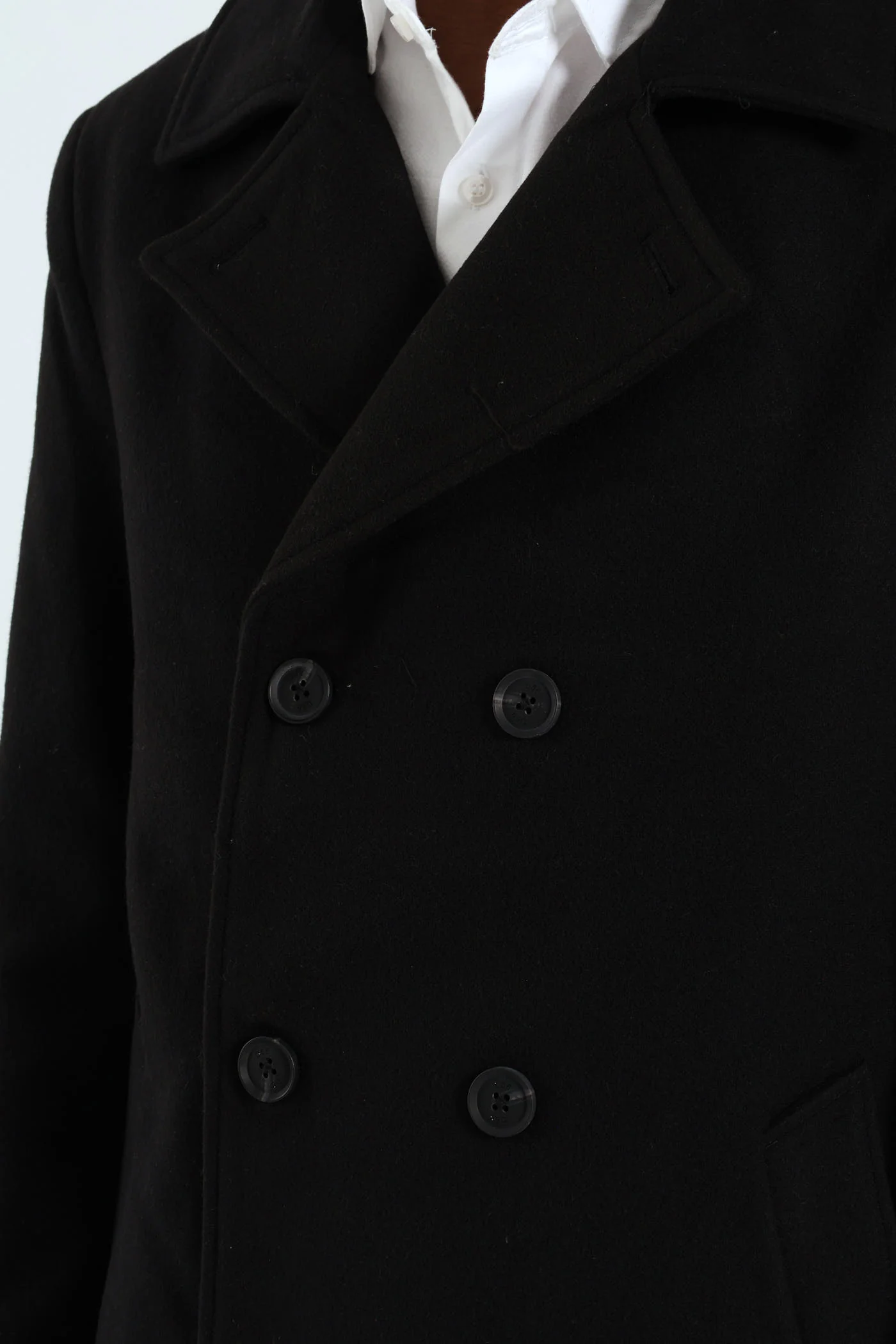 Melton Coat - Black - Image 6