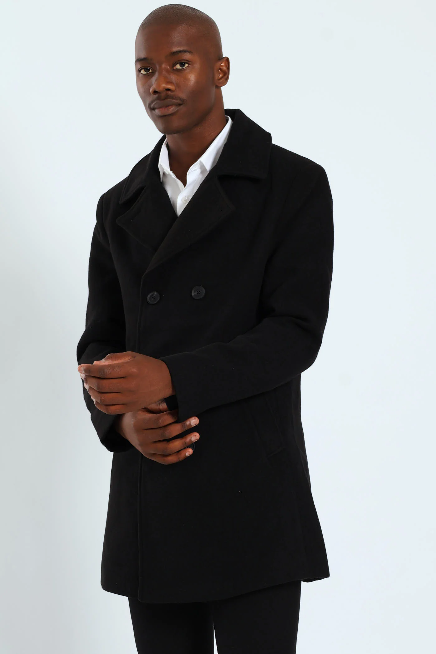 Melton Coat - Black - Image 8