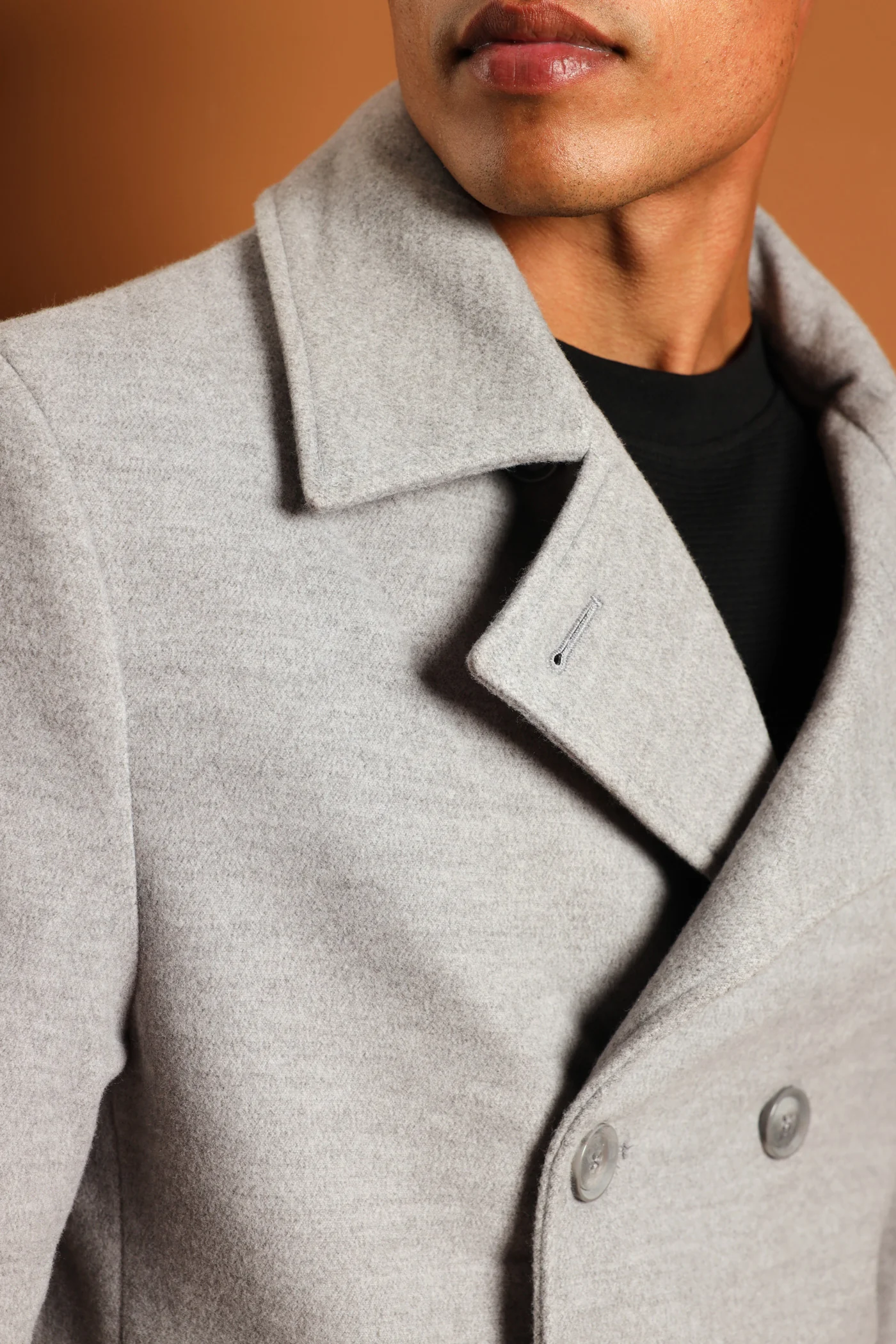 Melton Coat - Grey Melange - Image 2