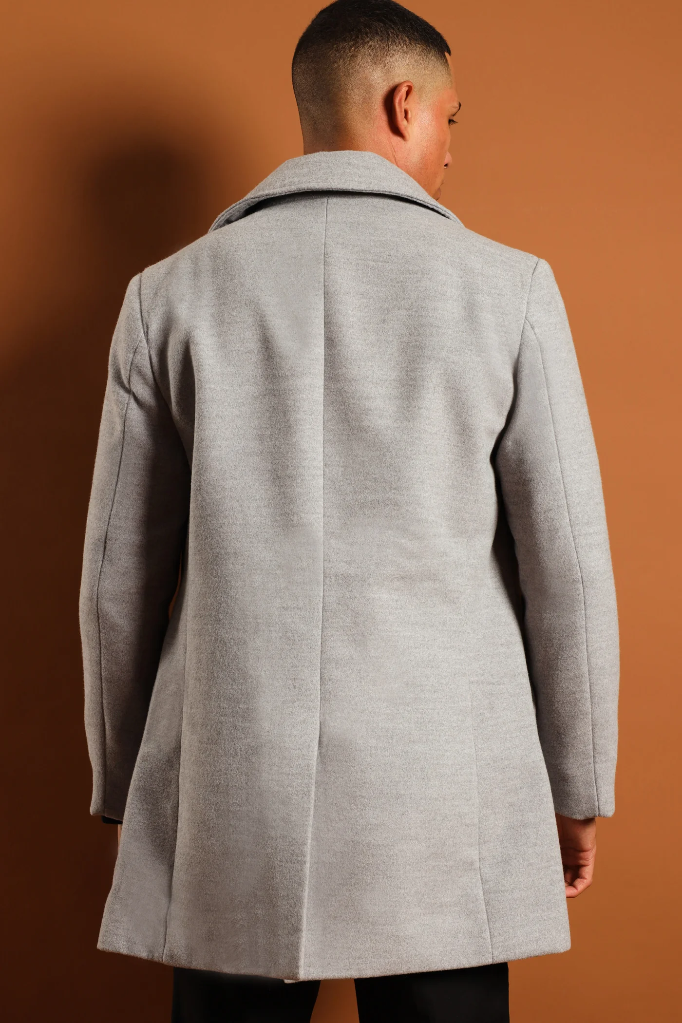 Melton Coat - Grey Melange - Image 9