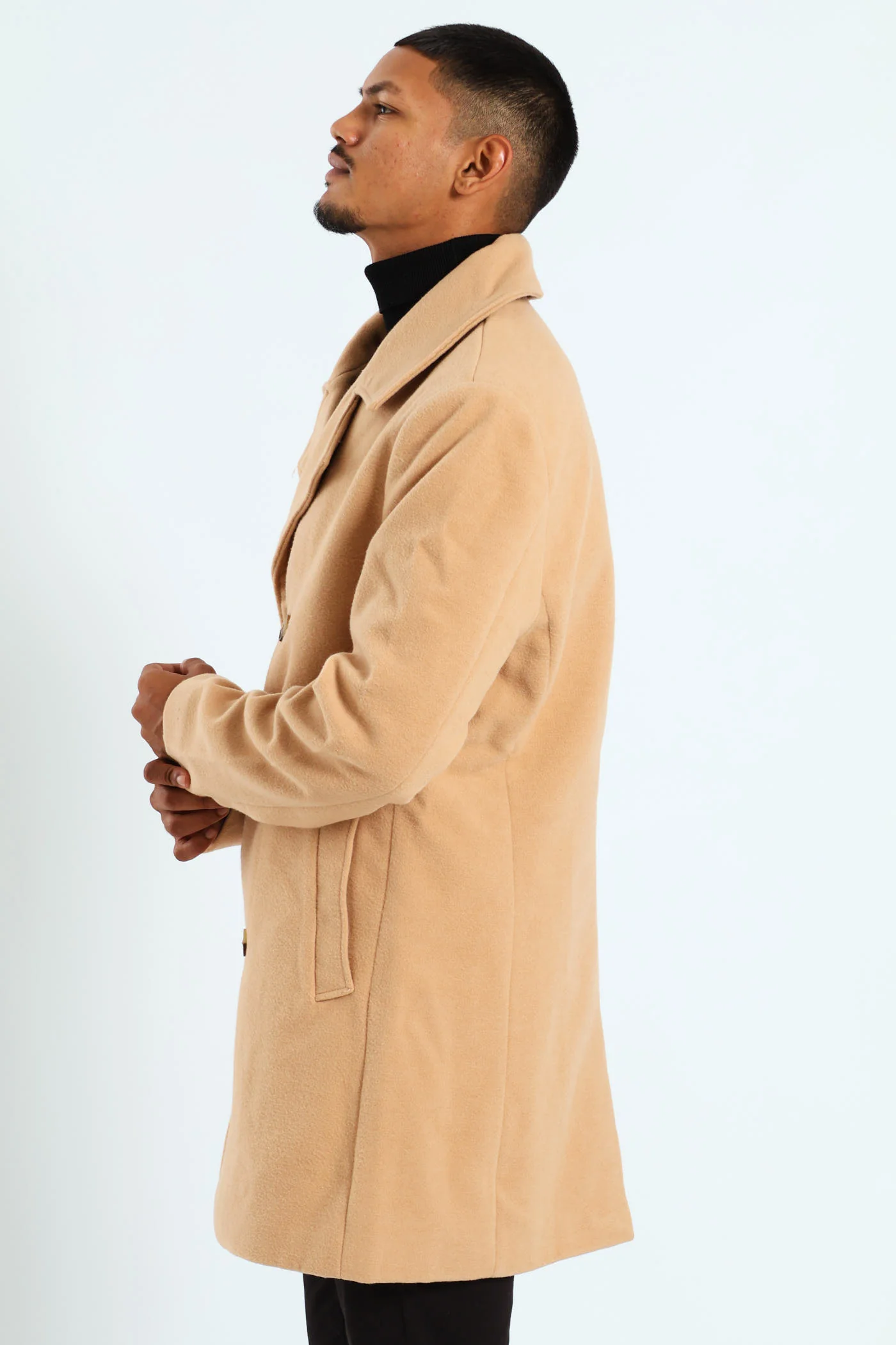 Melton Coat - Tan - Image 5