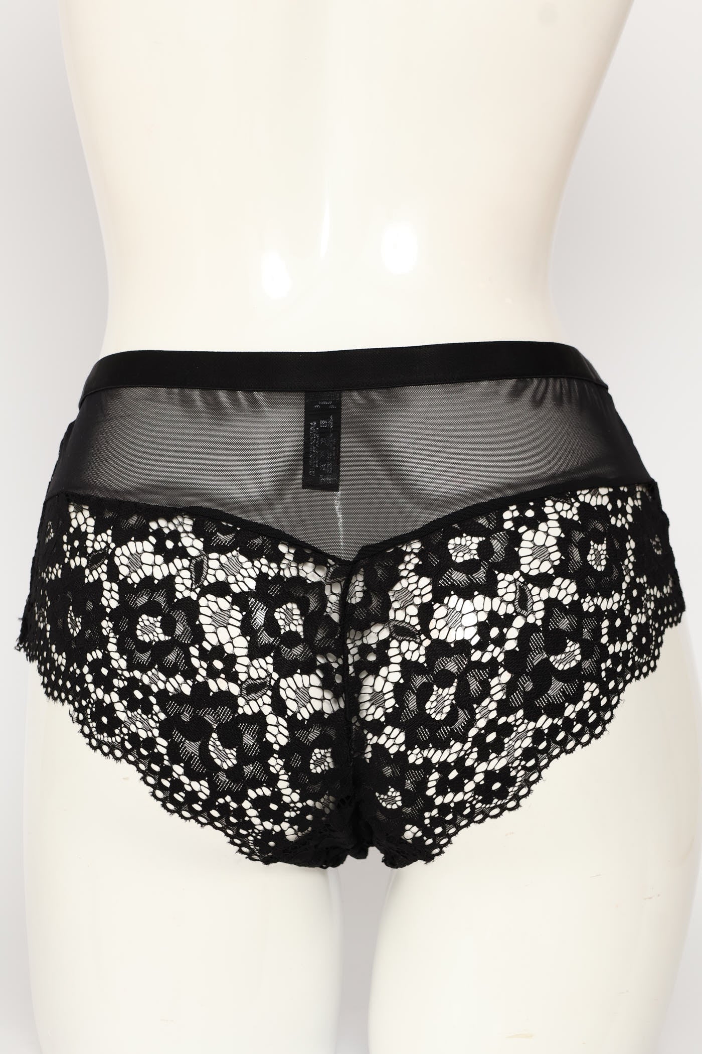 Mesh & Lace Boyleg Panty - Black - Image 2