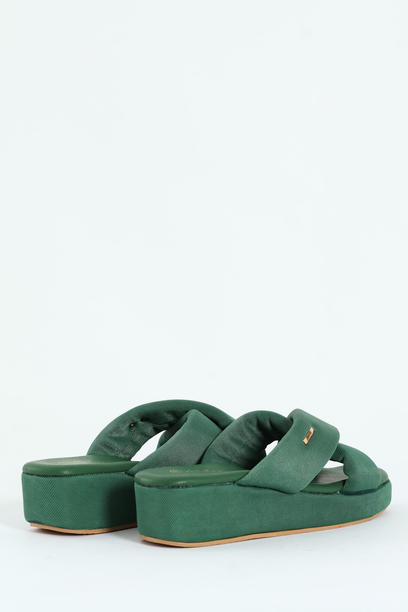 Mesh Crosstrap Sandal On Flatform - Sage - Image 2