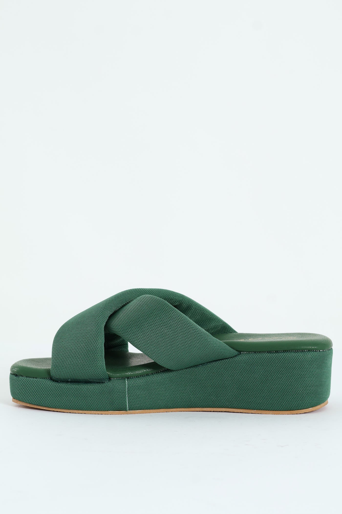 Mesh Crosstrap Sandal On Flatform - Sage - Image 3
