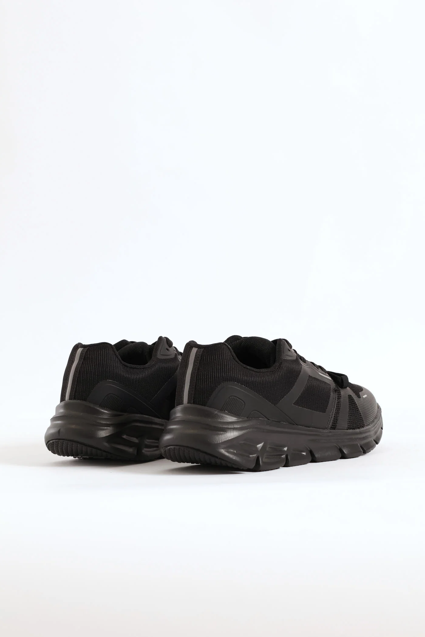 Mesh Lace Up Trainer - Black - Image 2