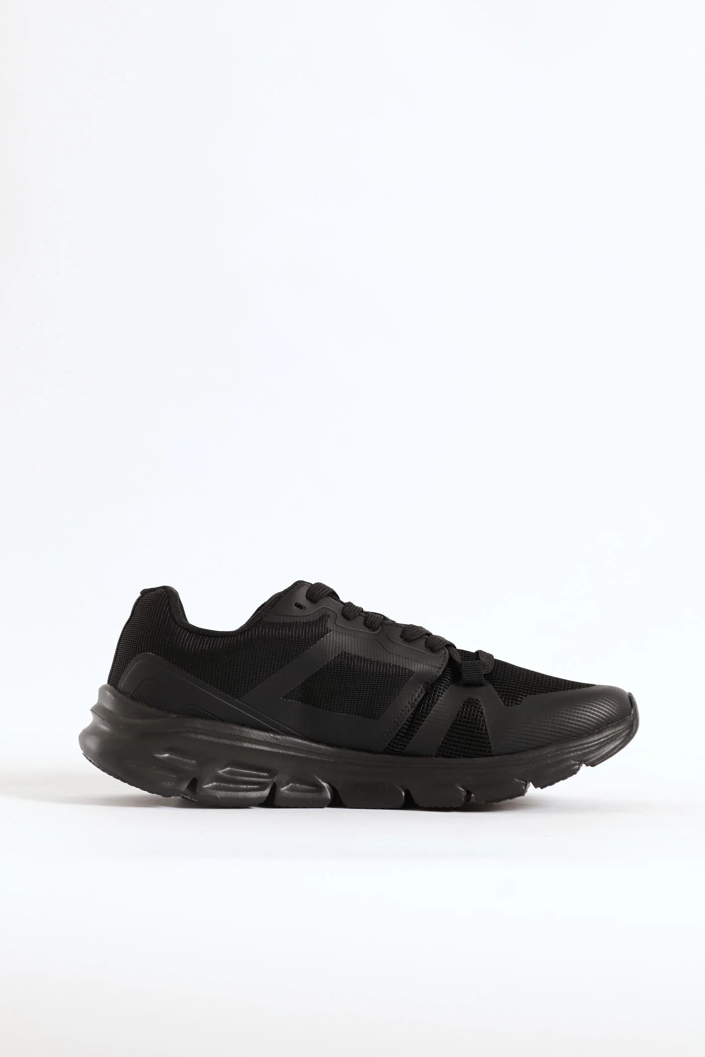 Mesh Lace Up Trainer - Black - Image 3
