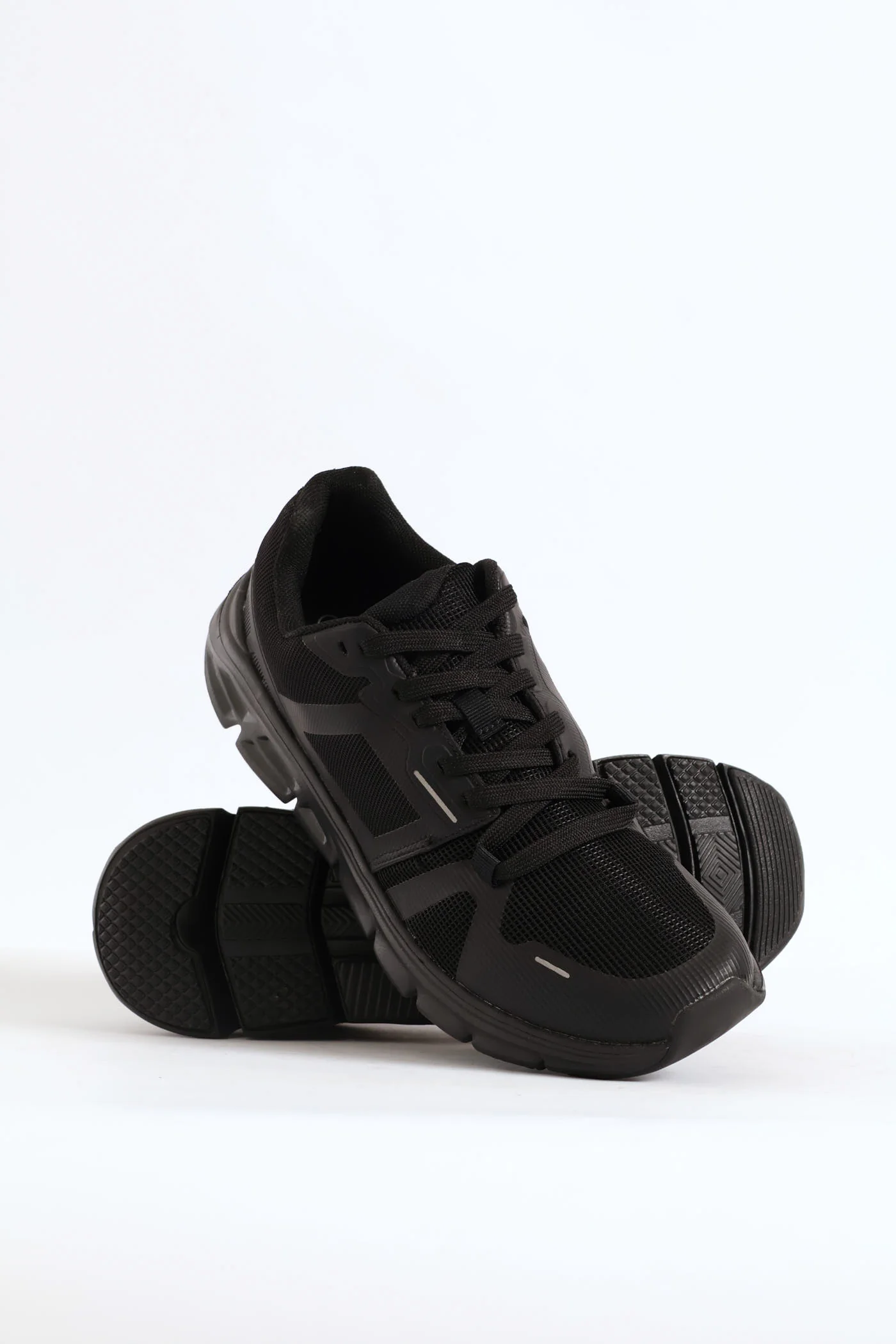 Mesh Lace Up Trainer - Black - Image 4