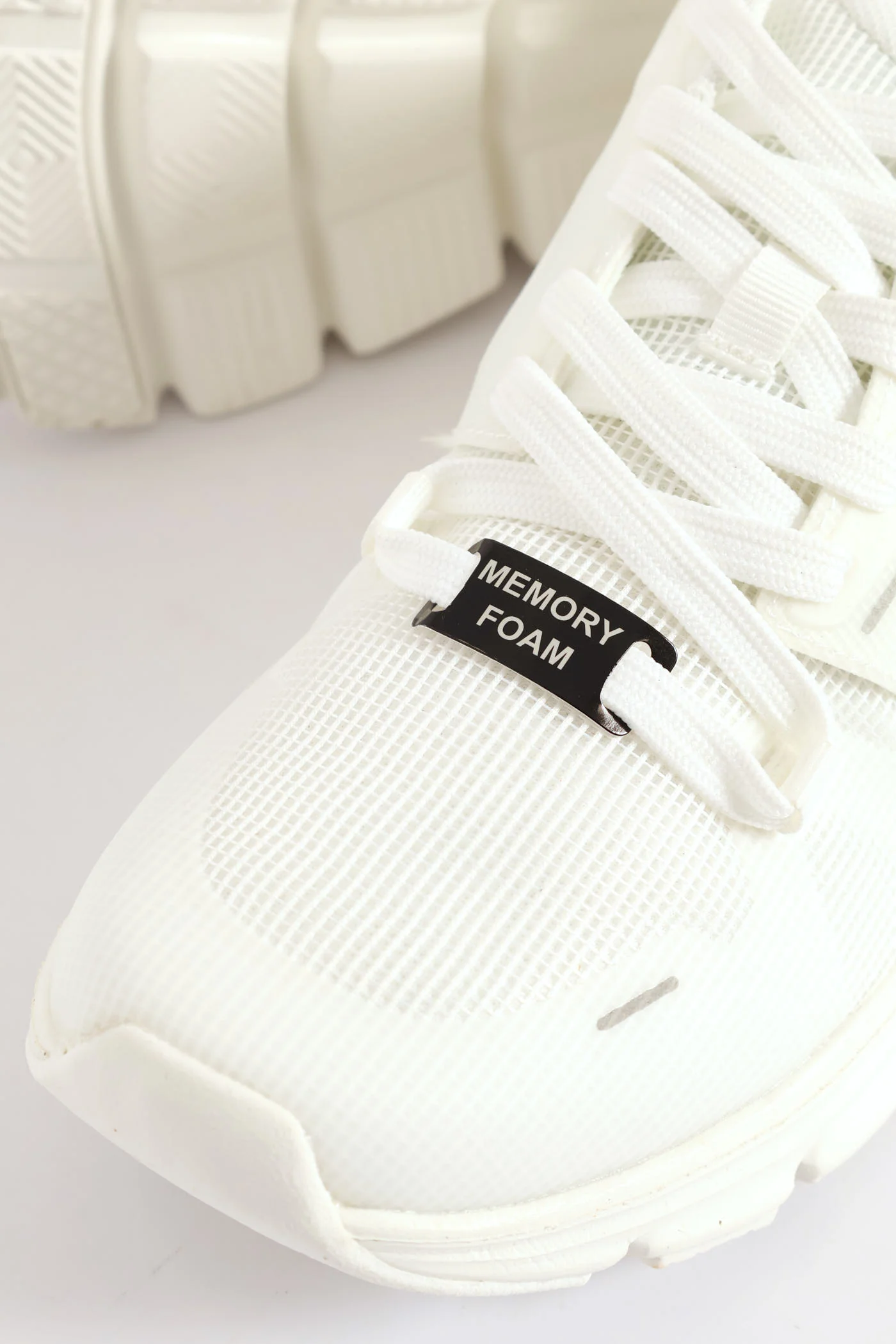 Mesh Lace Up Trainer - White - Image 5