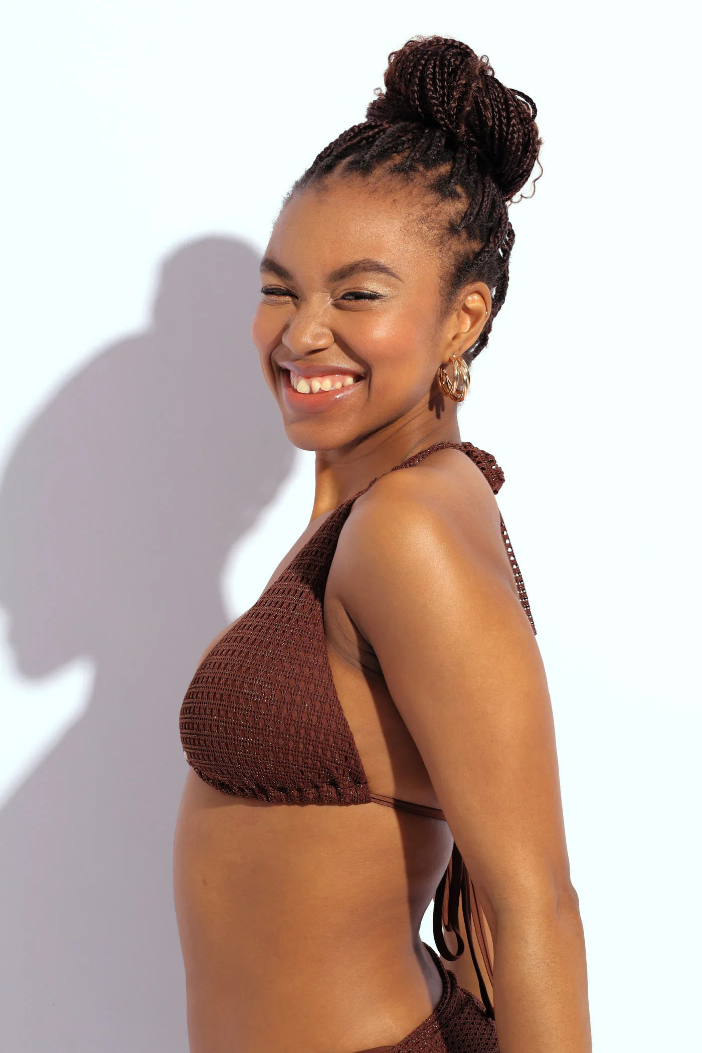 Mesh Triangle Bikini Top - Chocolate - Image 4