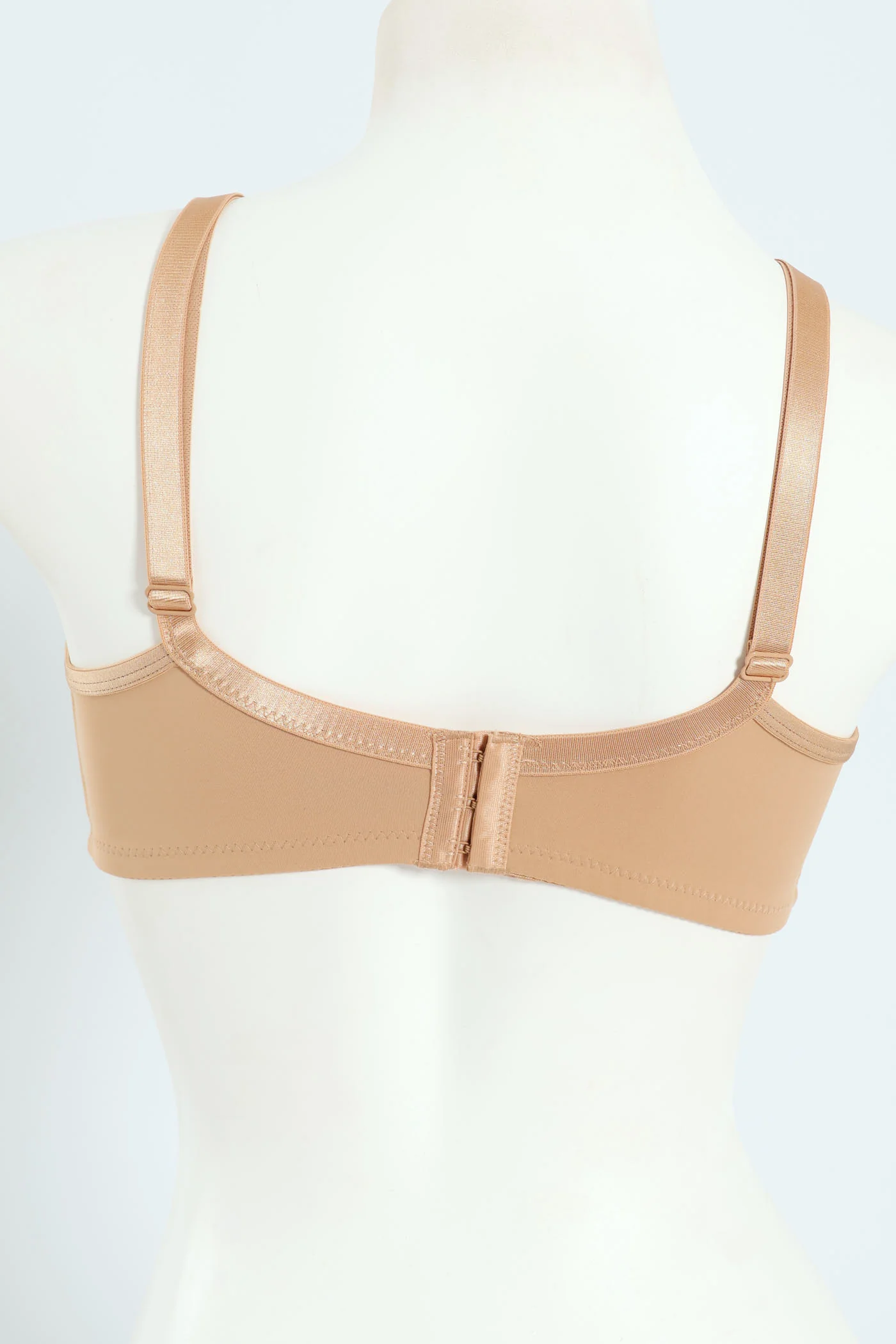 Mesh Trim Minimiser Bra - Beige - Image 2