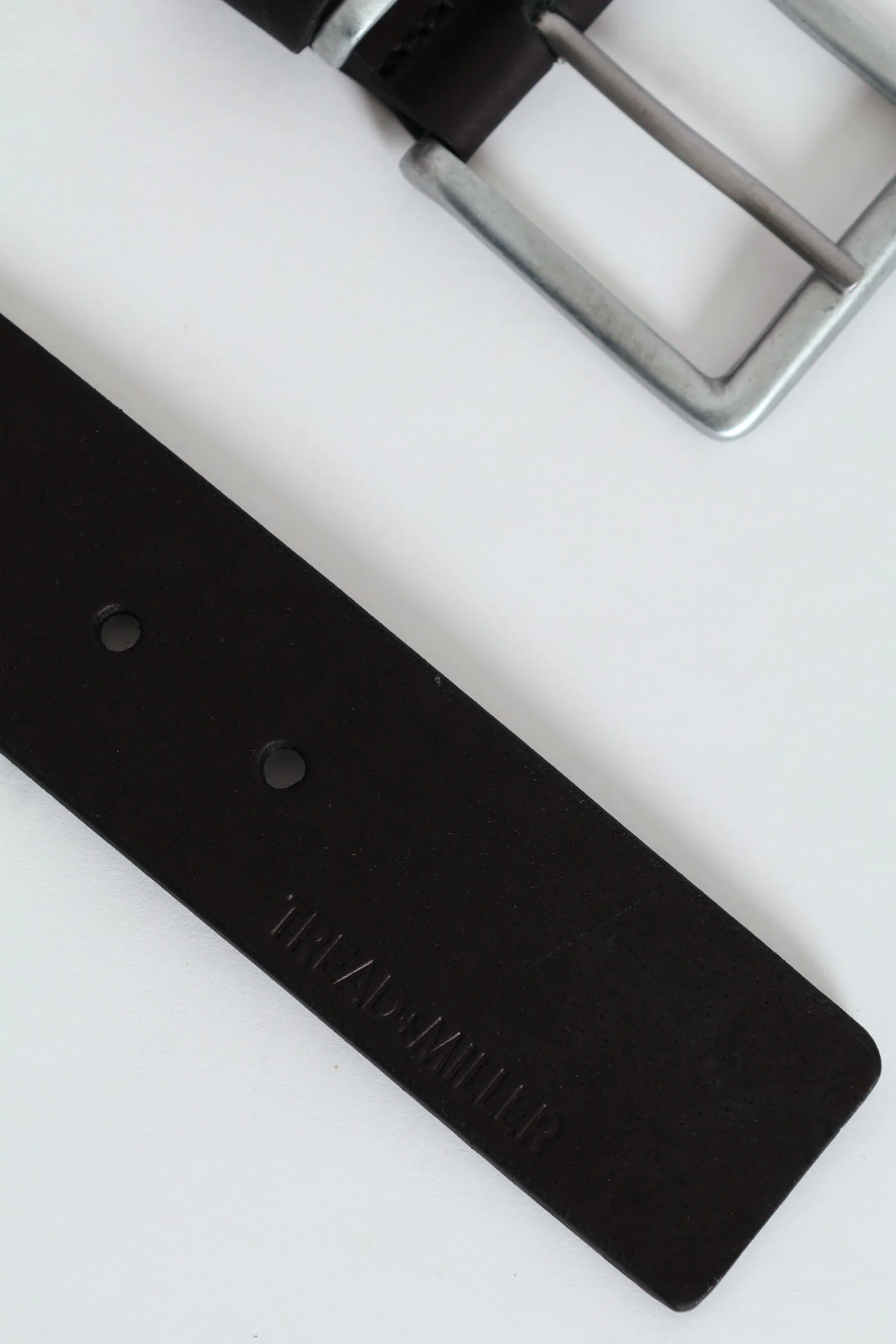 Metal & Leather Belt - Black - Image 3
