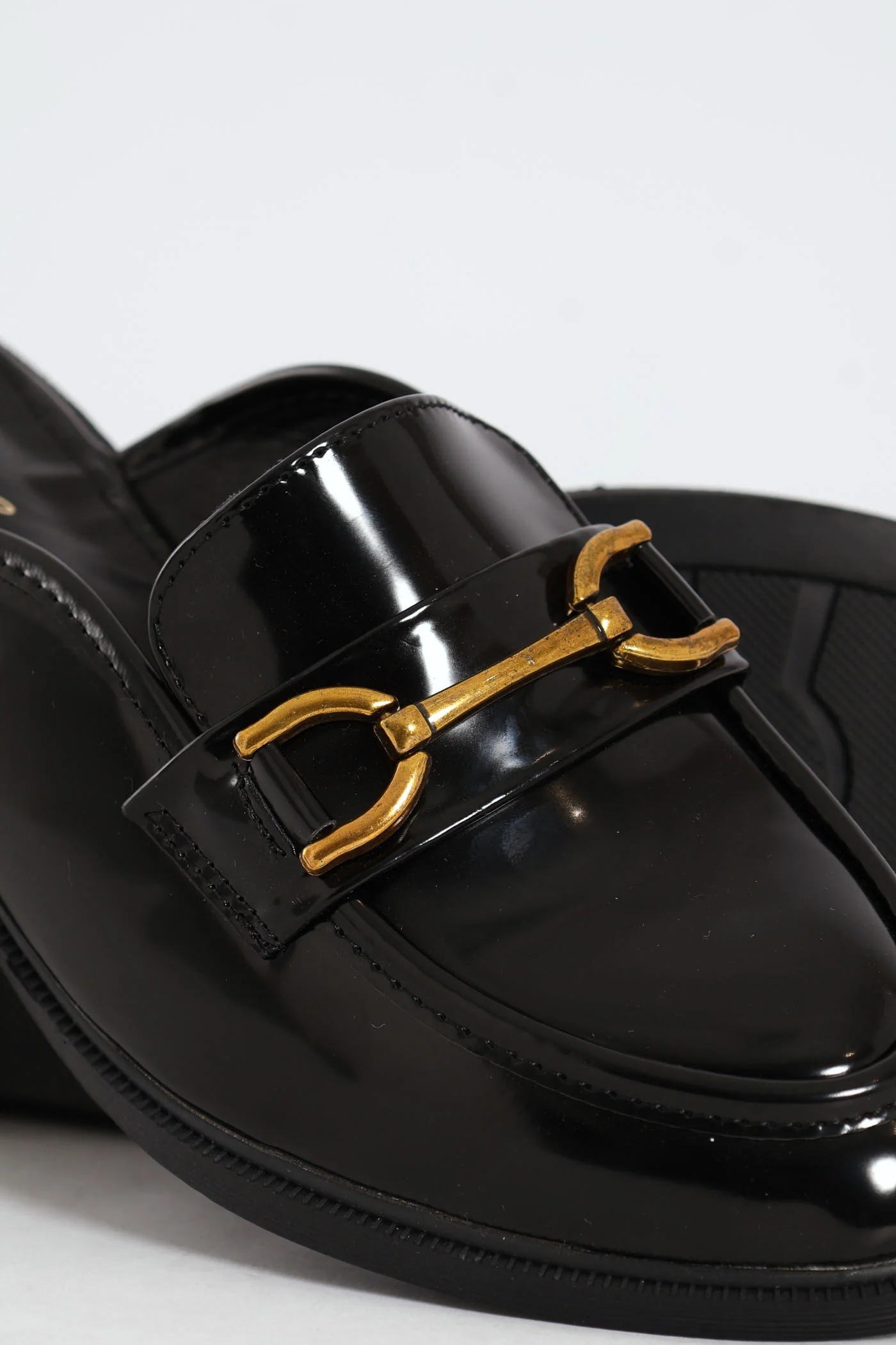 Metal Bar Push In Loafer - Black - Image 5