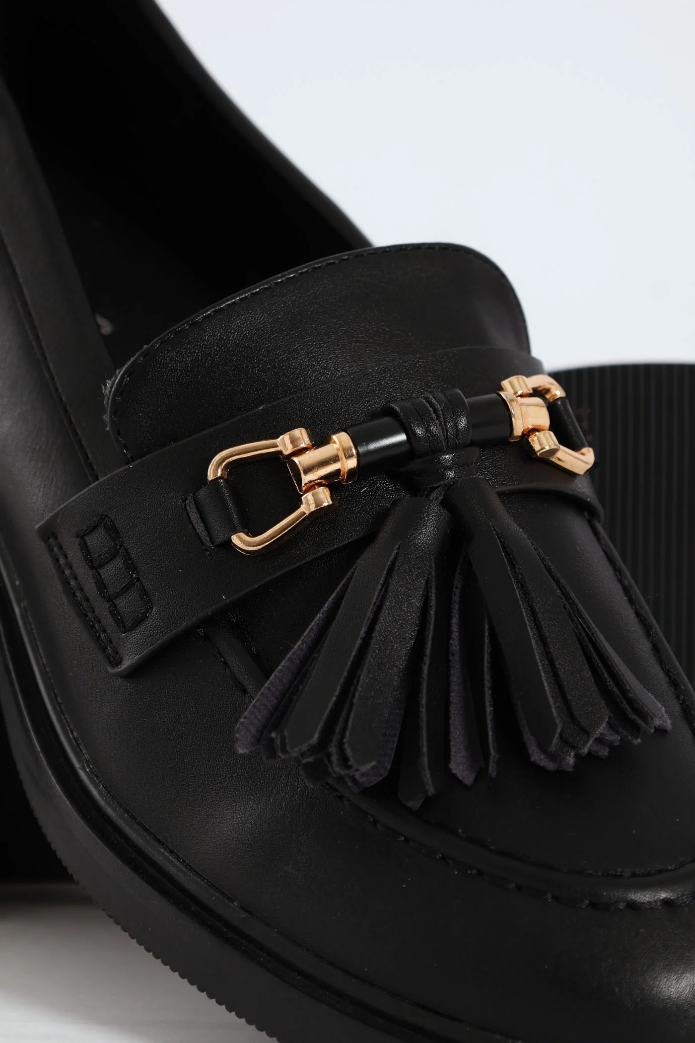 Metal Bar Tassle Smart Loafer - Black - Image 2