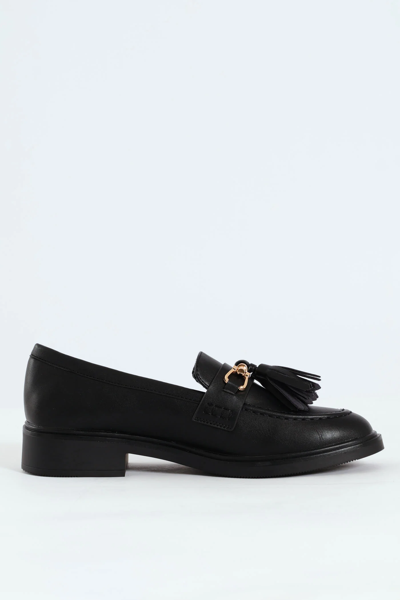 Metal Bar Tassle Smart Loafer - Black - Image 5