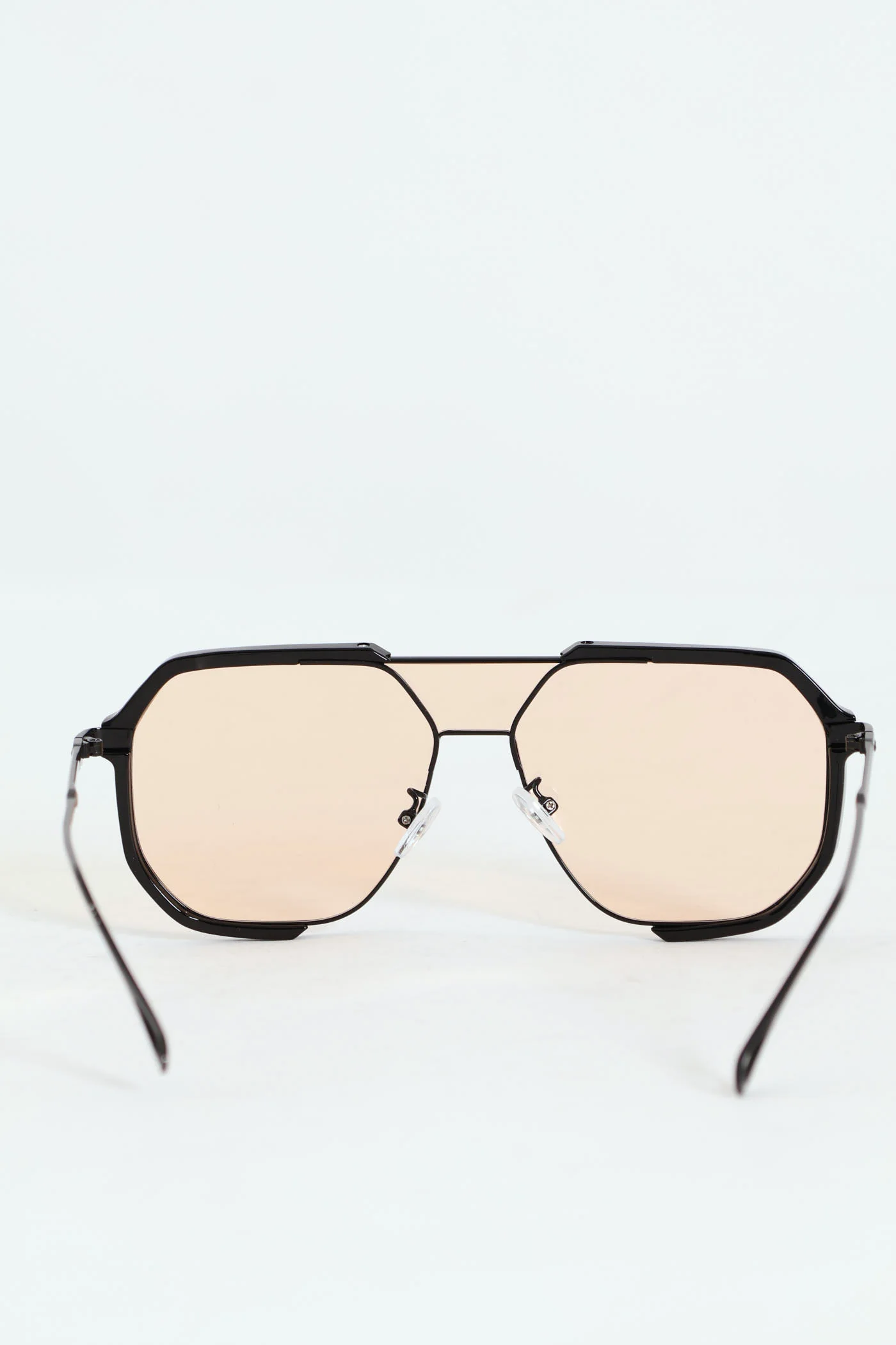 Metal Mono Aviator Sunglasses - Metallic Red - Image 3