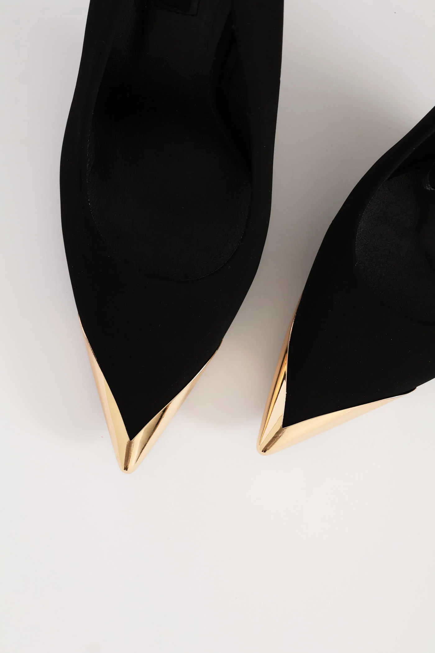 Metal Toe Cap Court Gold Heel - Black - Image 4