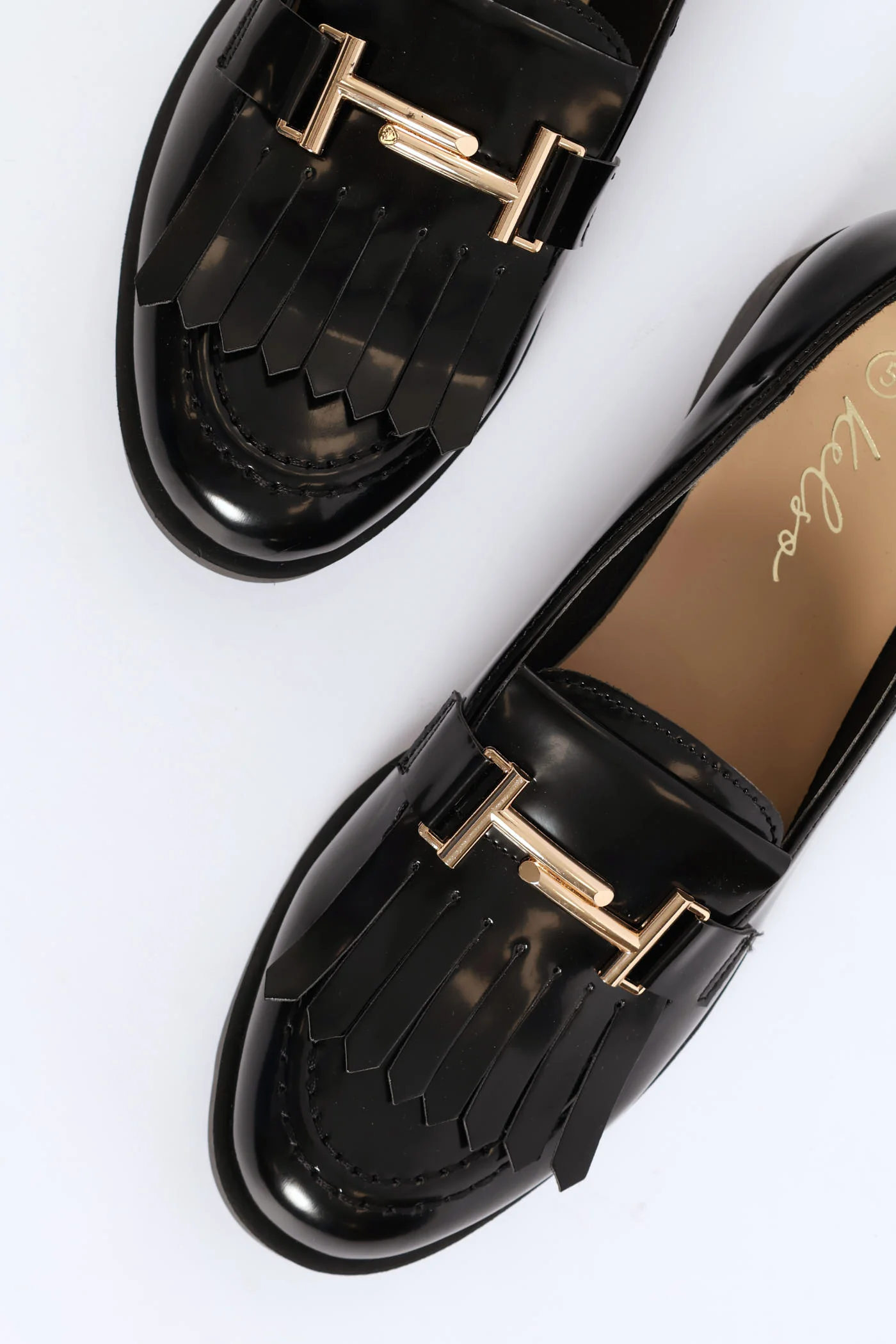Metal Trim & Tassel Chunky Loafer - Black - Image 2