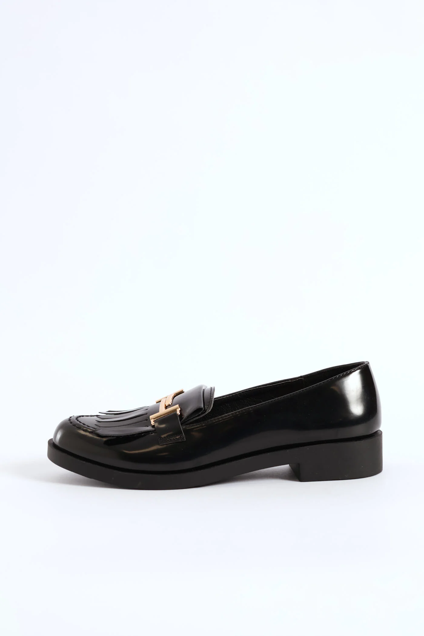Metal Trim & Tassel Chunky Loafer - Black - Image 3