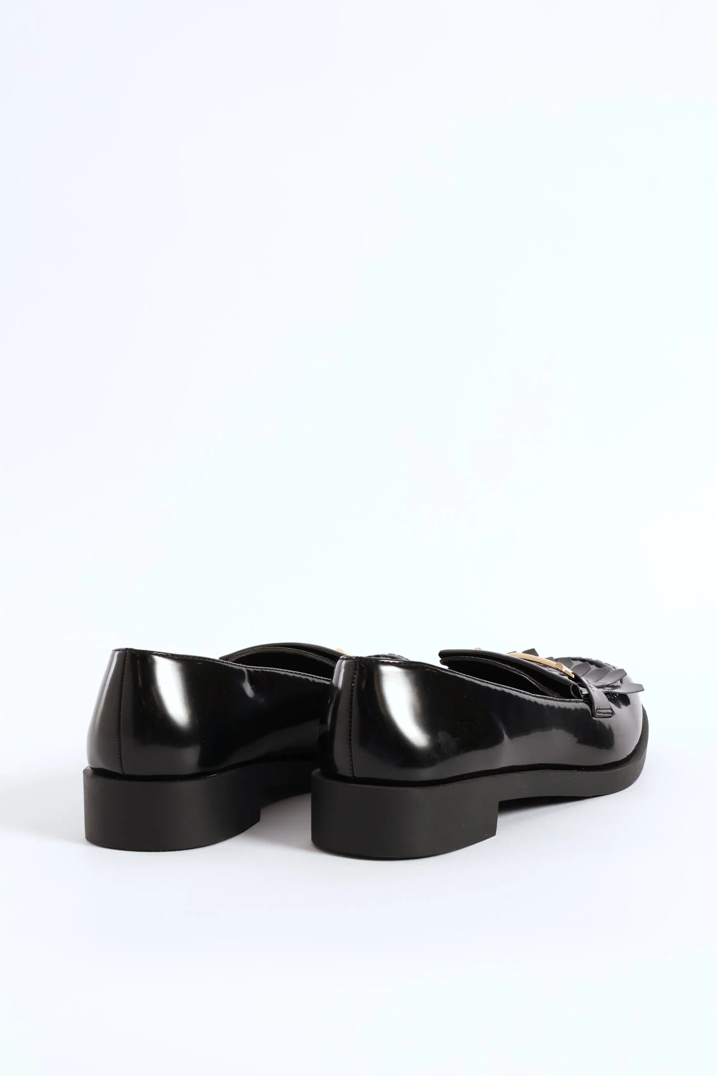 Metal Trim & Tassel Chunky Loafer - Black - Image 6