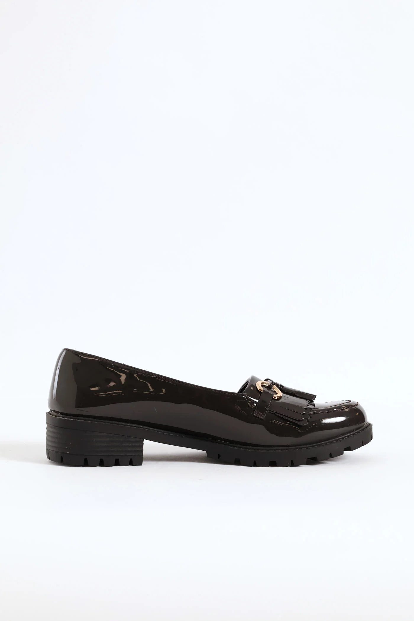 Metal Trim And Tassel Chunky Loafer - Grey - Image 4