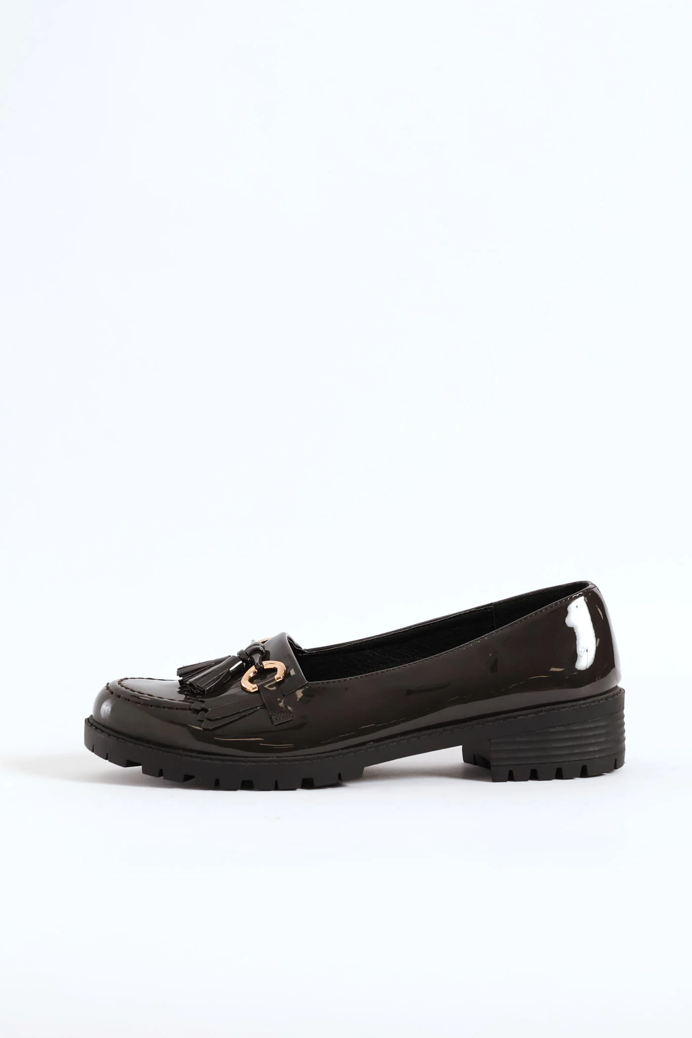 Metal Trim And Tassel Chunky Loafer - Grey - Image 5