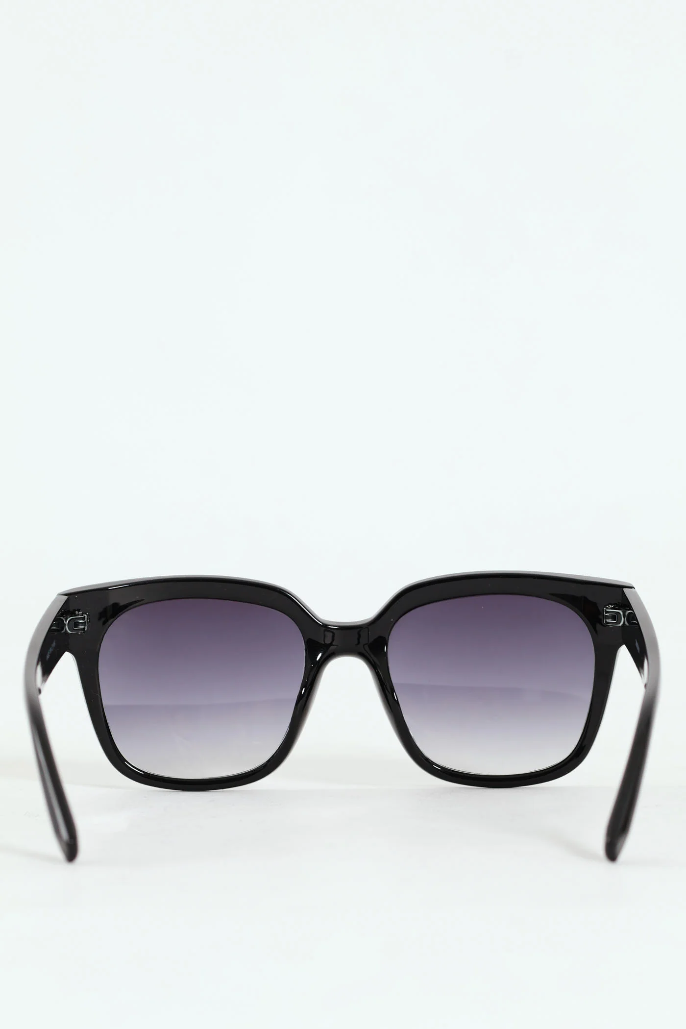 Metal Trim Cat Eye Gradient Lens Sunglasses - Black - Image 3