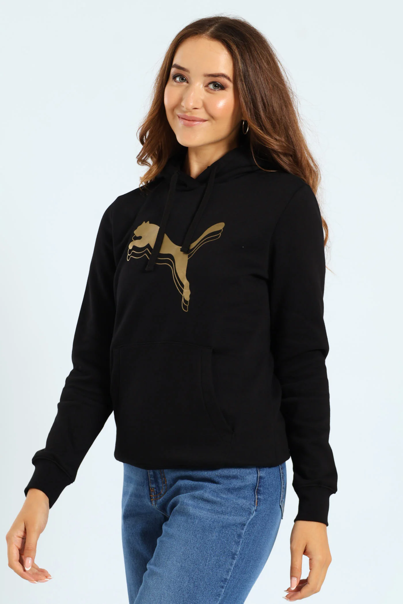 Metallic Fleece Hoodie - Black - Image 3