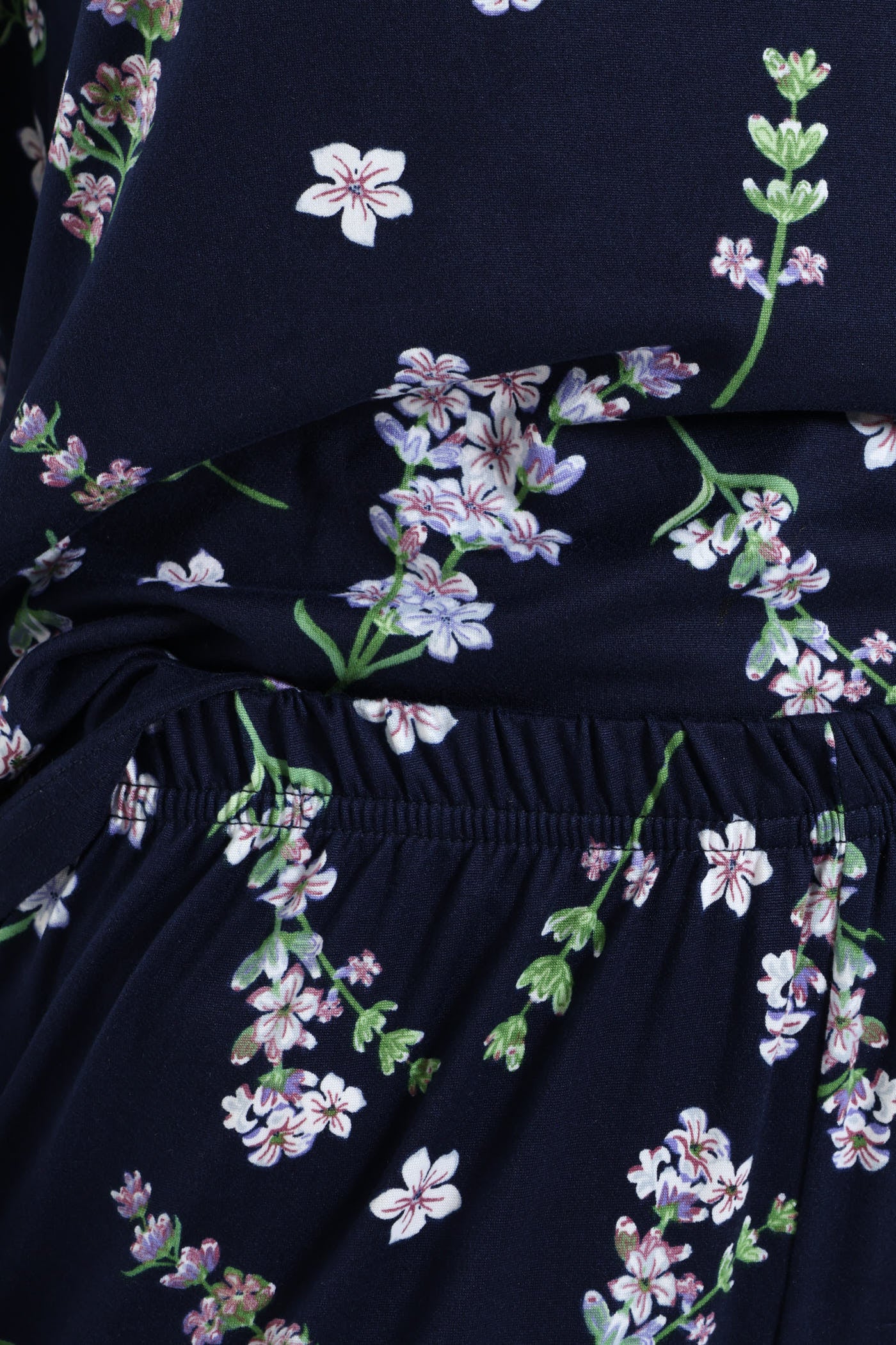 Soft Touch Lace Detail Top & Pants Set - Navy - Image 4