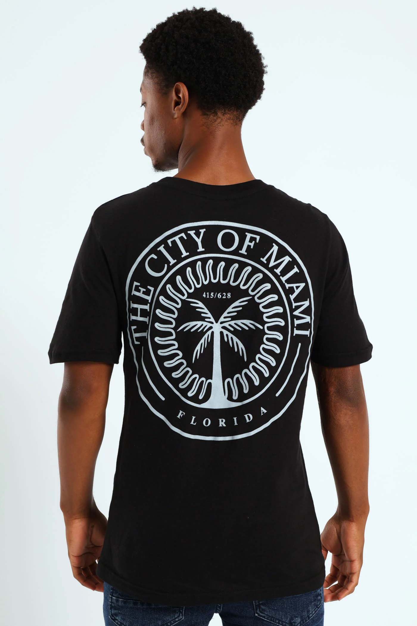 Miami City Front & Back Print Tee - Black - Image 2