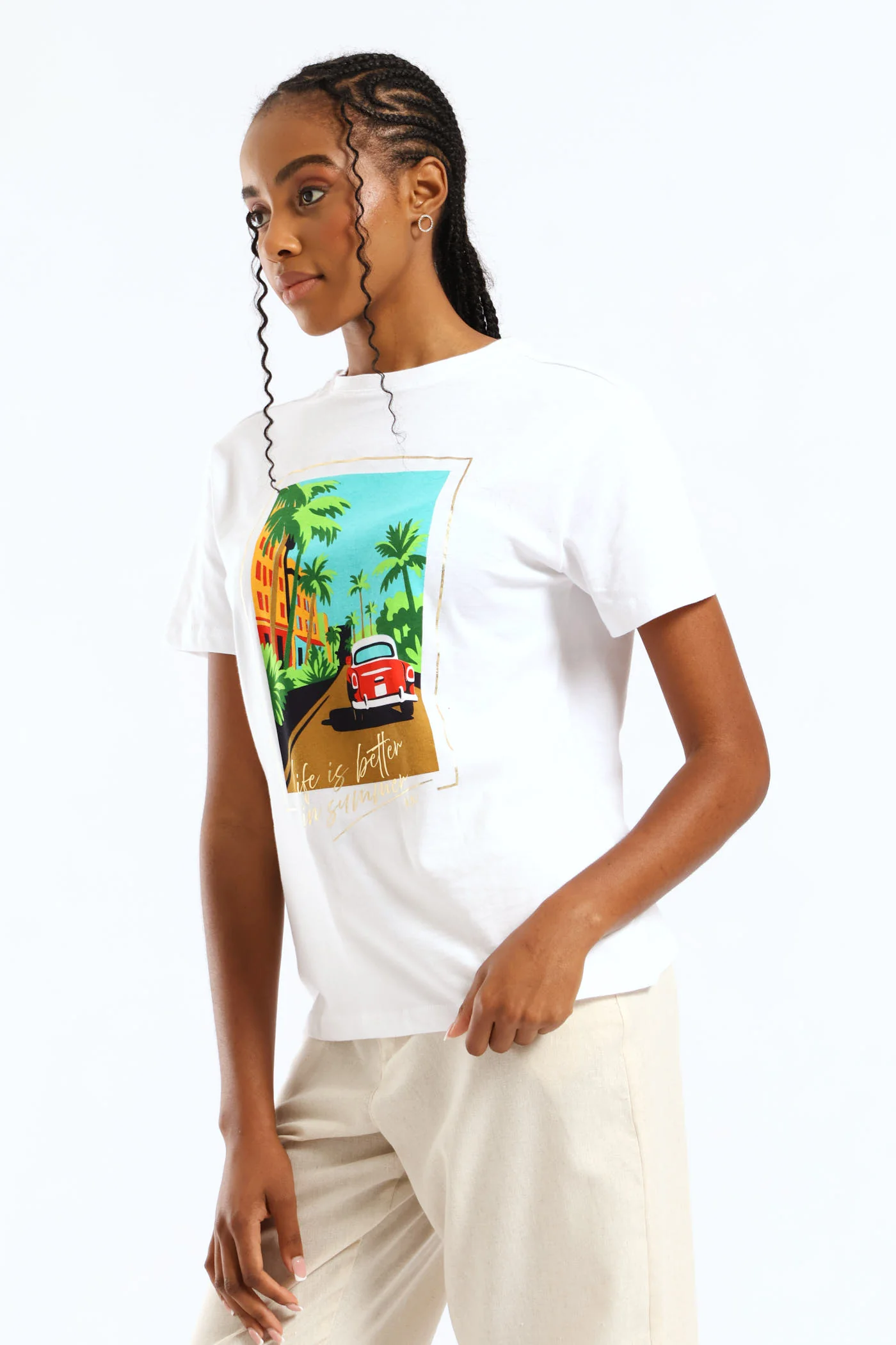 Miami Life Is Better In Sunshine Tee - White - Image 3