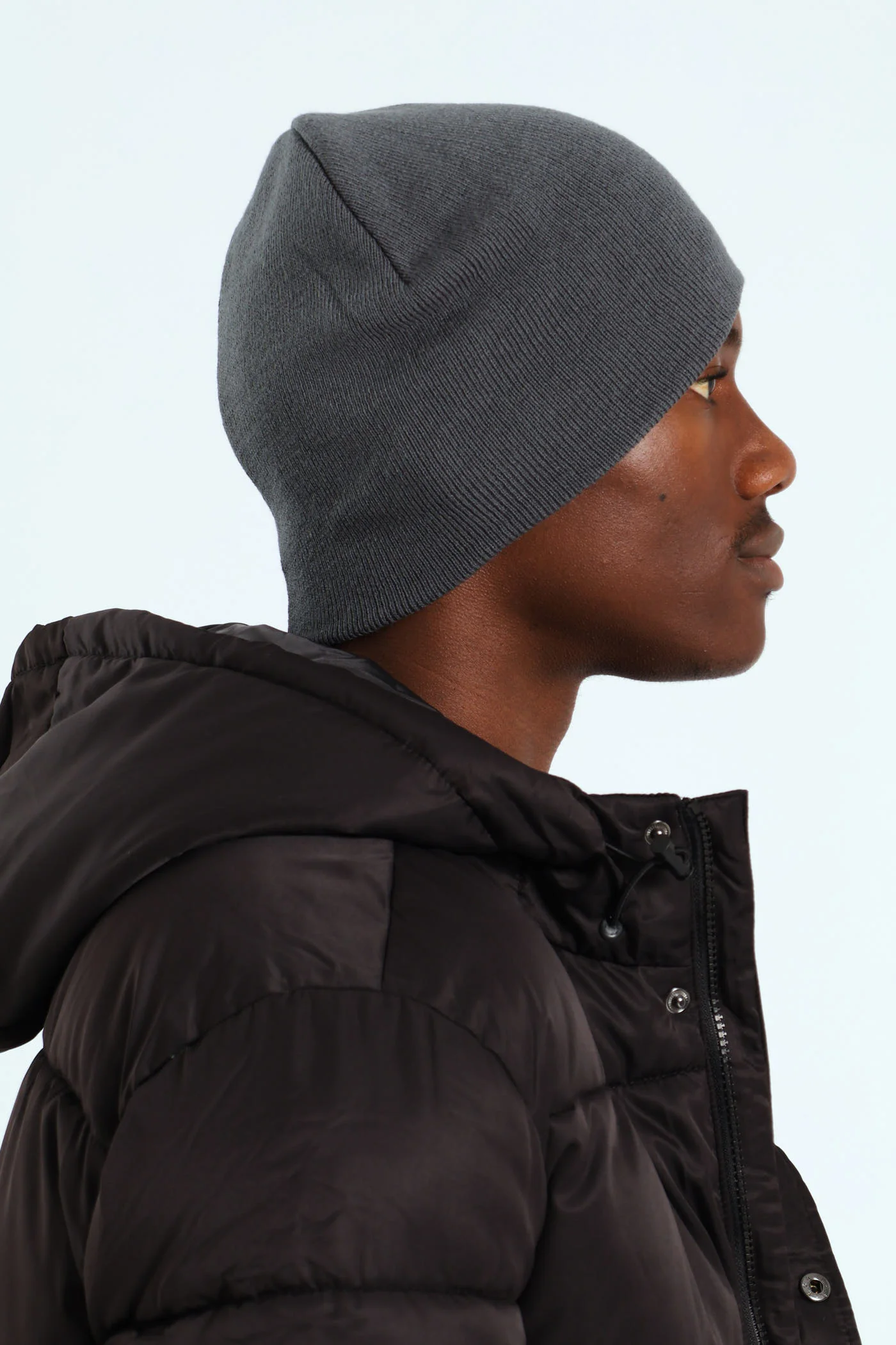 Micro Knit Beanie - Charcoal - Image 4