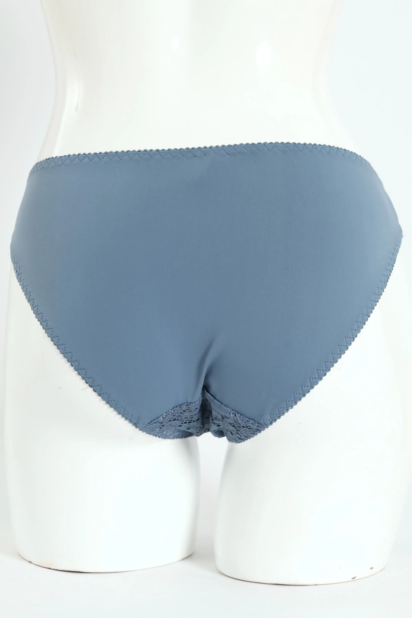 Microfibre & Lace Bikini Panty - Blue - Image 2
