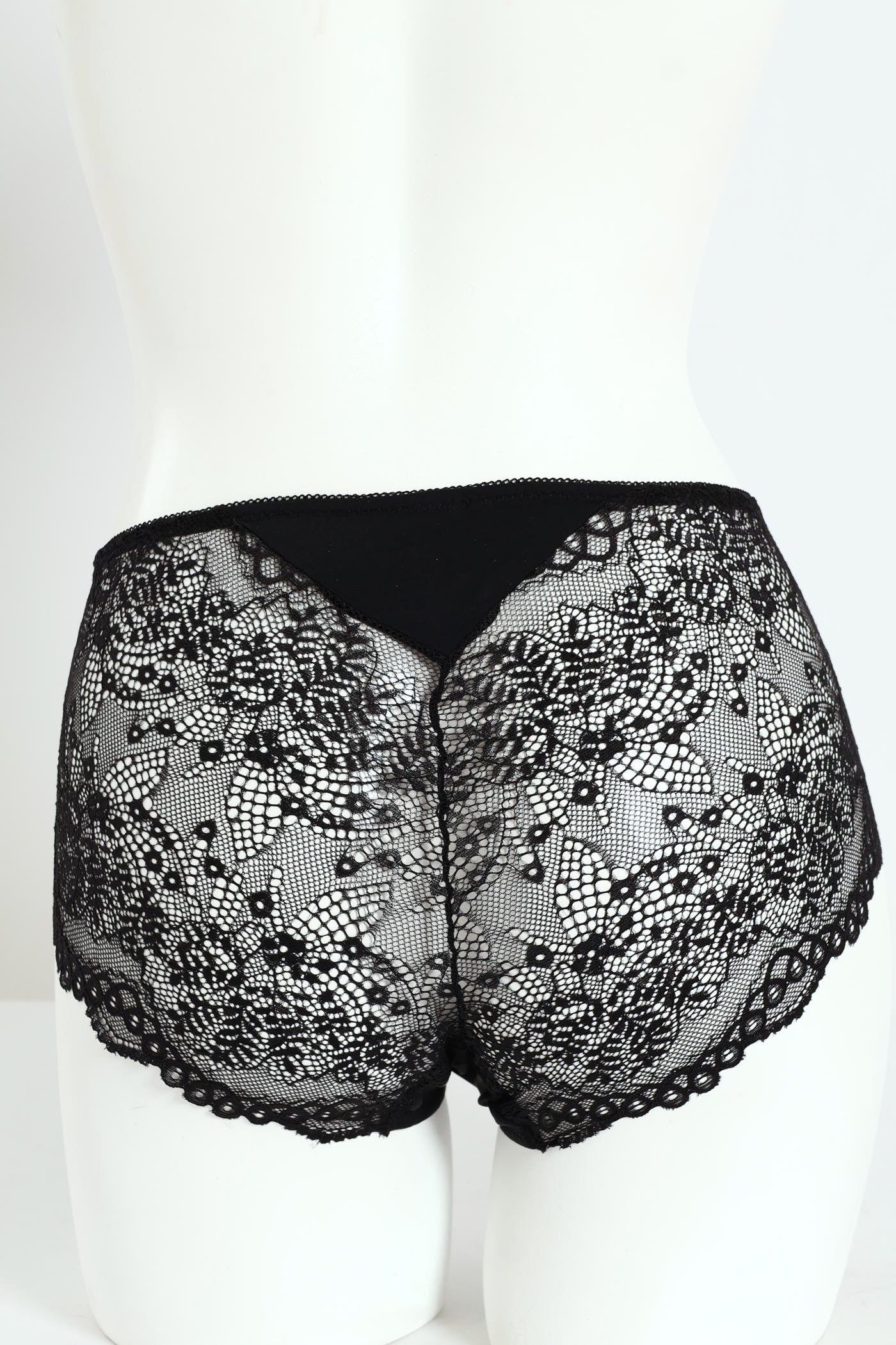 Microfibre & Lace Boyleg Panty - Black - Image 2