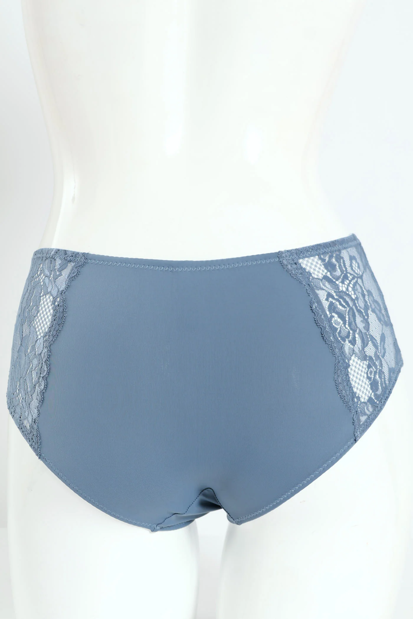 Microfibre & Lace Boyleg Panty - Blue - Image 2
