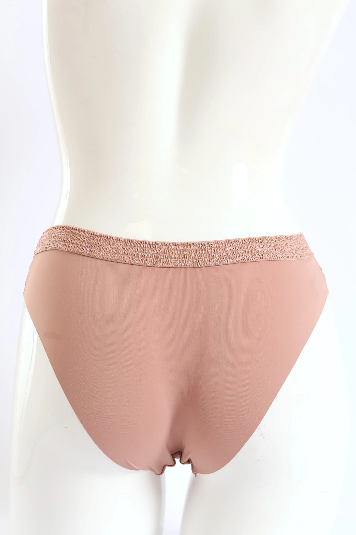 Microfibre & Lace Brazilian Panty - Blush - Image 2