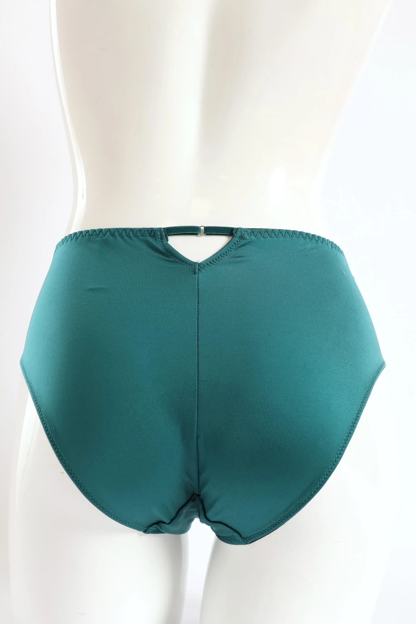 Microfibre & Lace Midi Panty - Emerald - Image 3