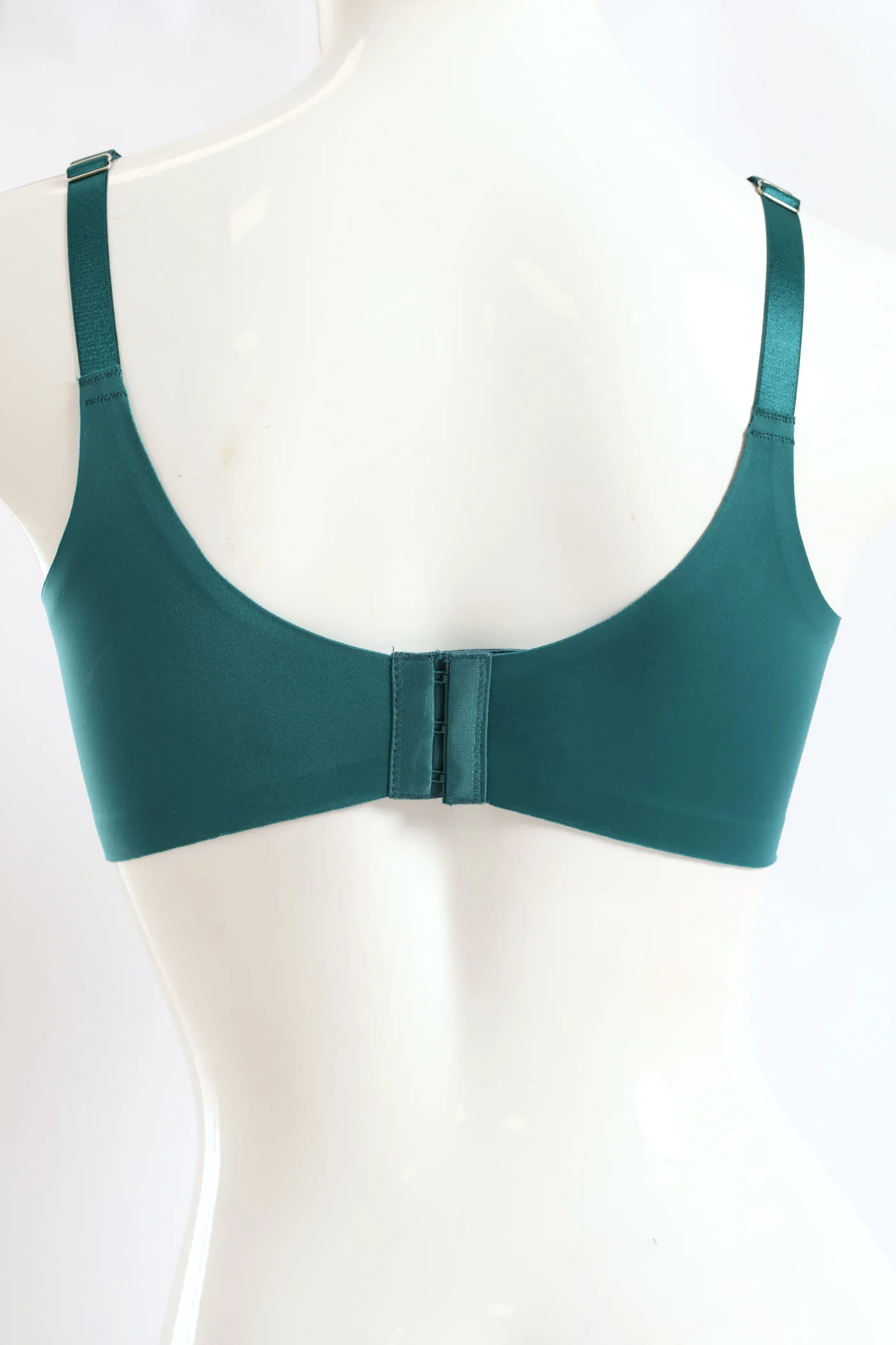 Microfibre & Lace Molded Bra - Emerald - Image 4