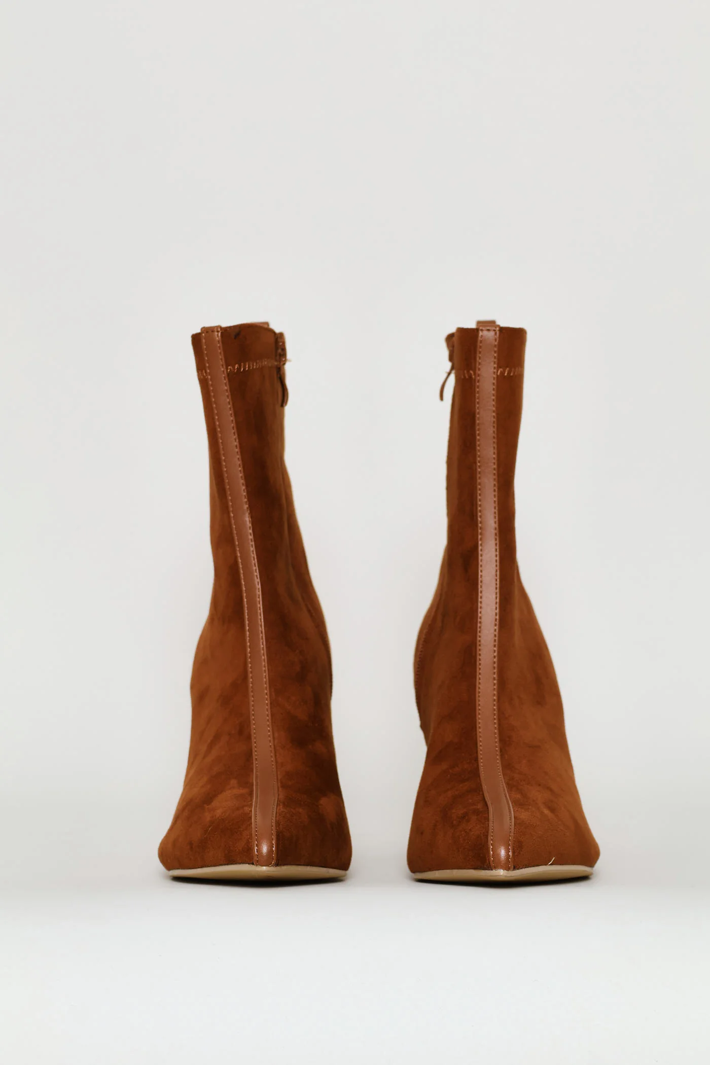 Microfibre Contrast Trim Sock Boot - Tan - Image 3
