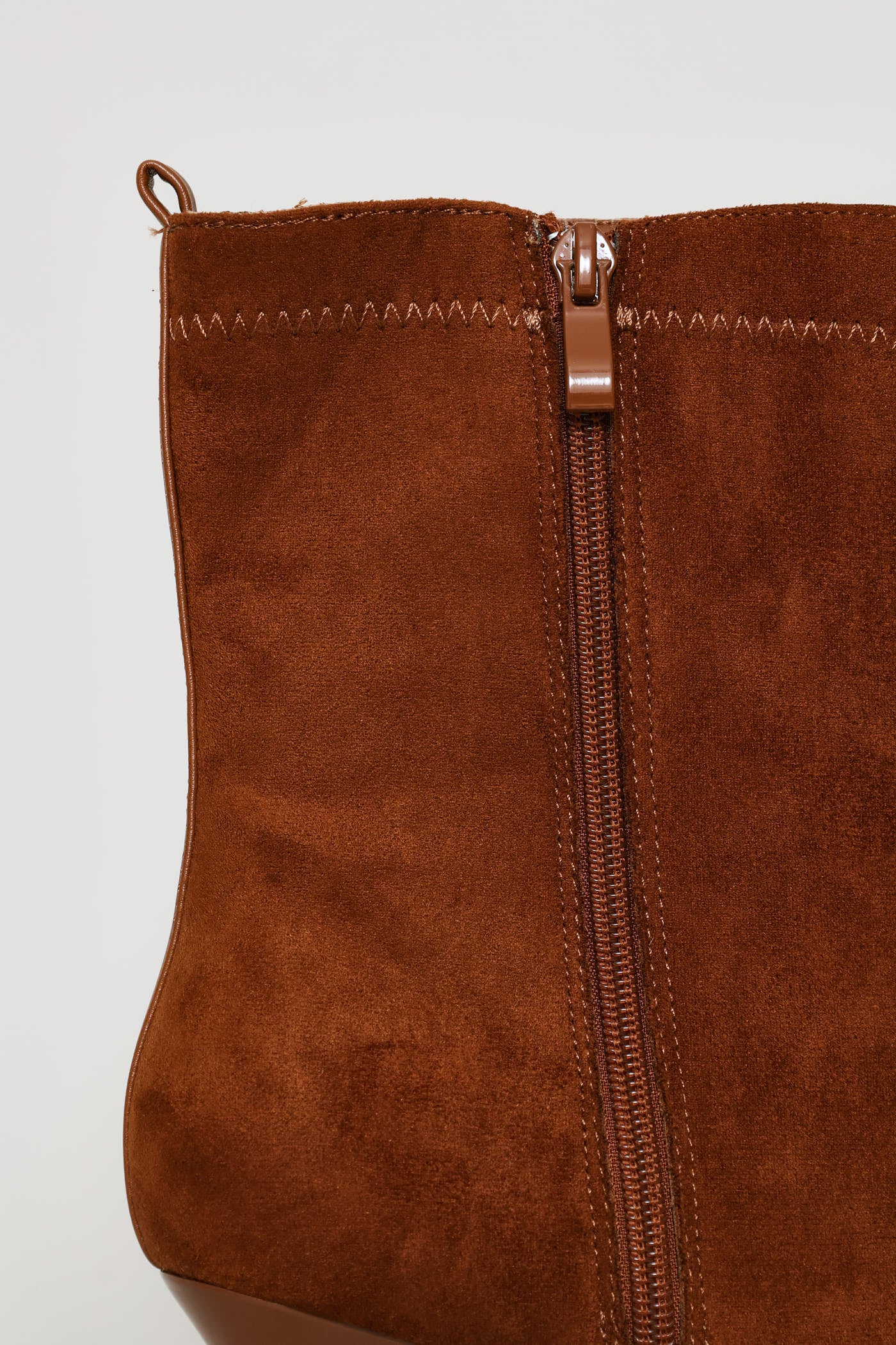 Microfibre Contrast Trim Sock Boot - Tan - Image 6