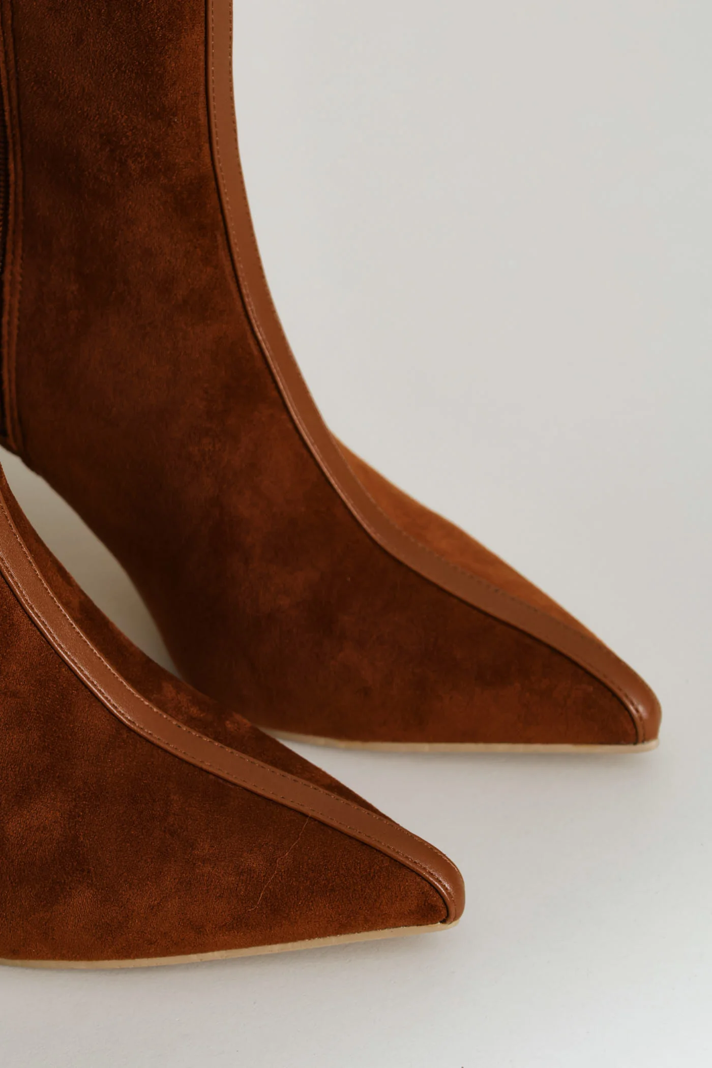 Microfibre Contrast Trim Sock Boot - Tan - Image 7