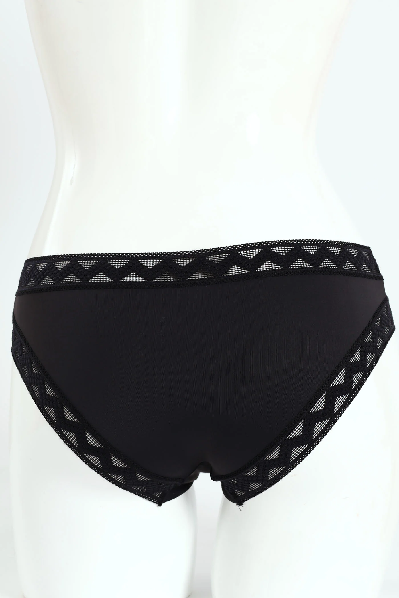 Microfibre Lace Bikini Panties - Black - Image 3