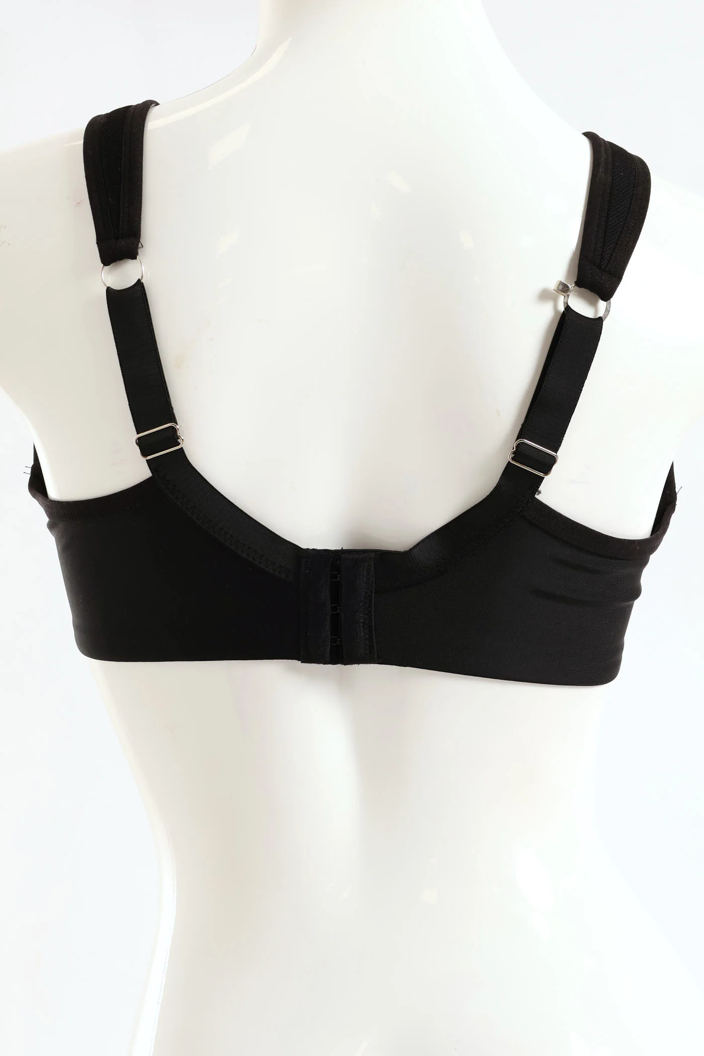 Microfibre Mesh Non-Wired Padded Sports Bra - Black - Image 4
