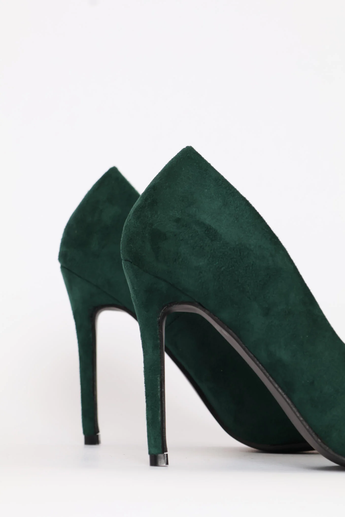 Microfibre Pointy Heel - Forest Green - Image 5